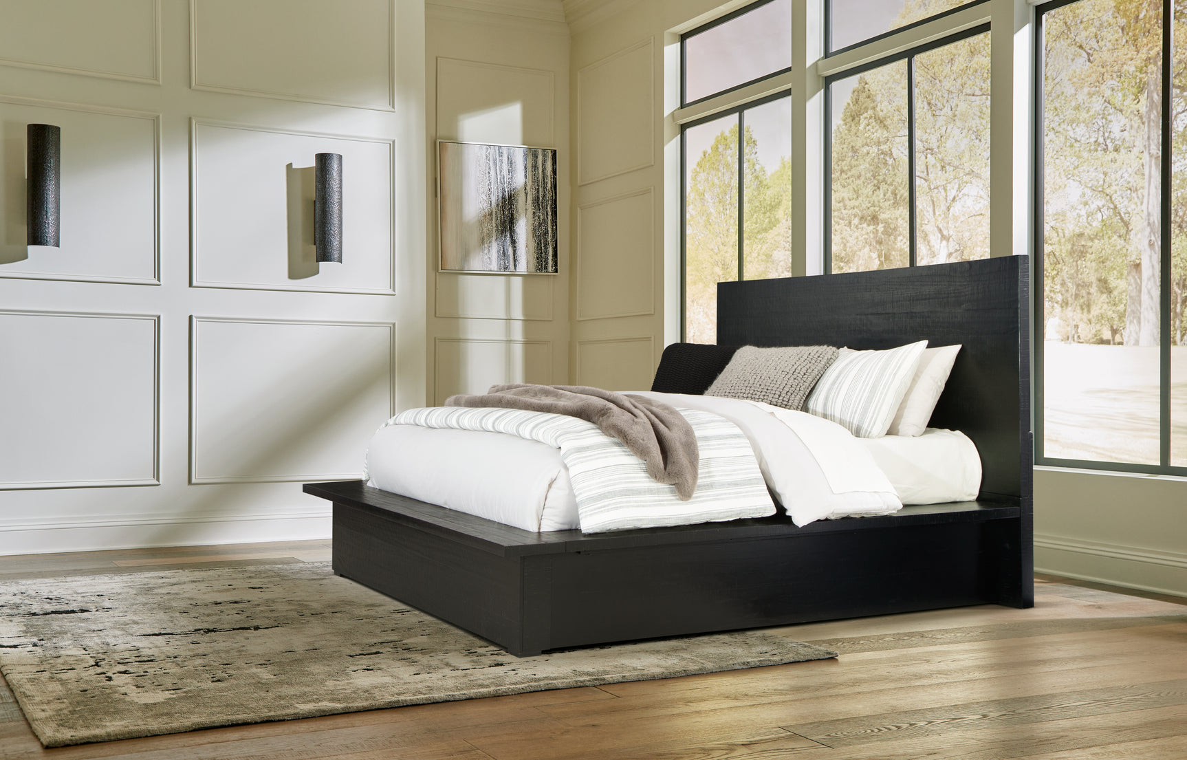 Sam's Furniture - Ashley Furniture - Londer Bedroom - Queen Panel Bed / Black - B768B2