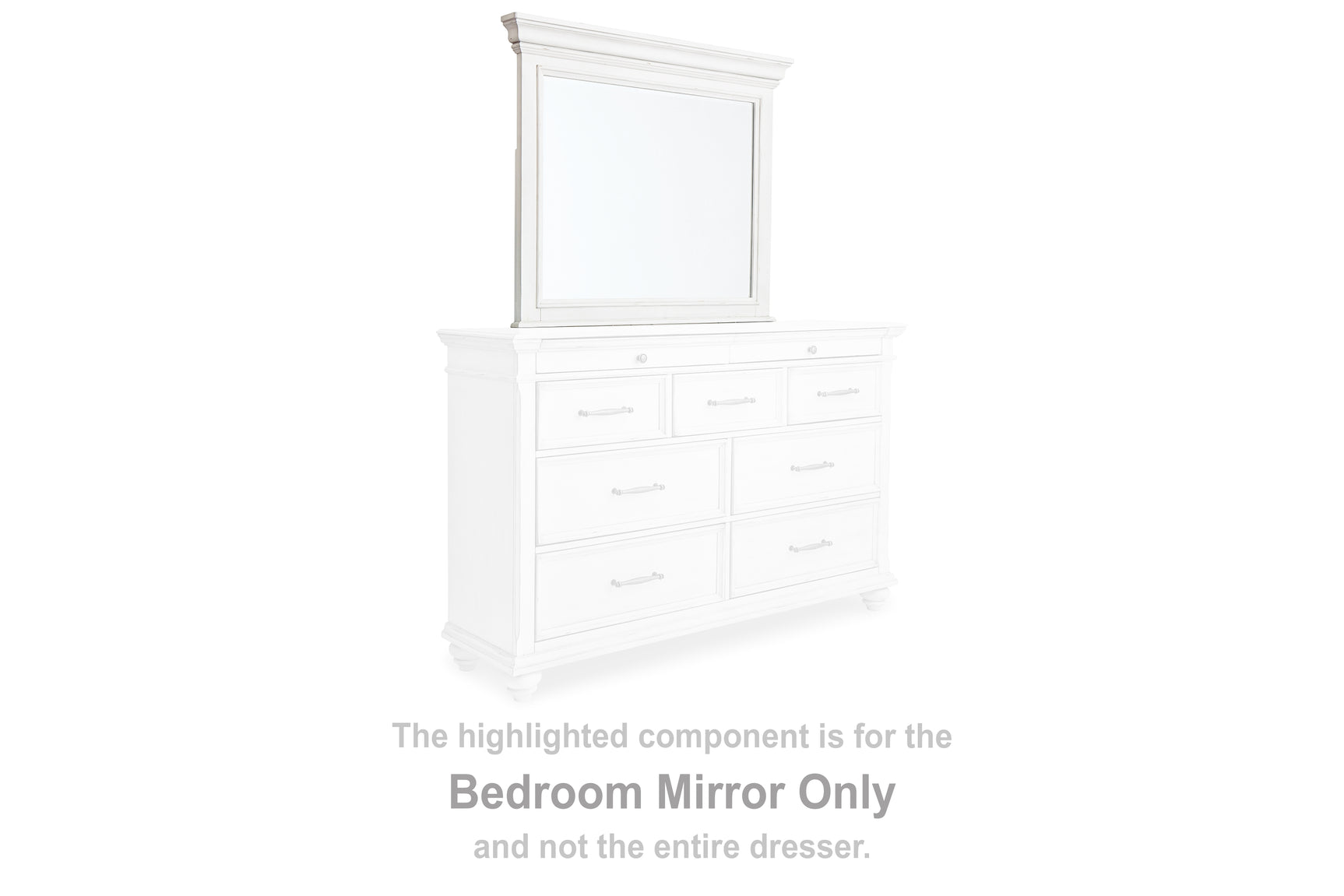 Sam's Furniture - Ashley Furniture - Kanwyn Bedroom - Bedroom Mirror / Whitewash - B777-36