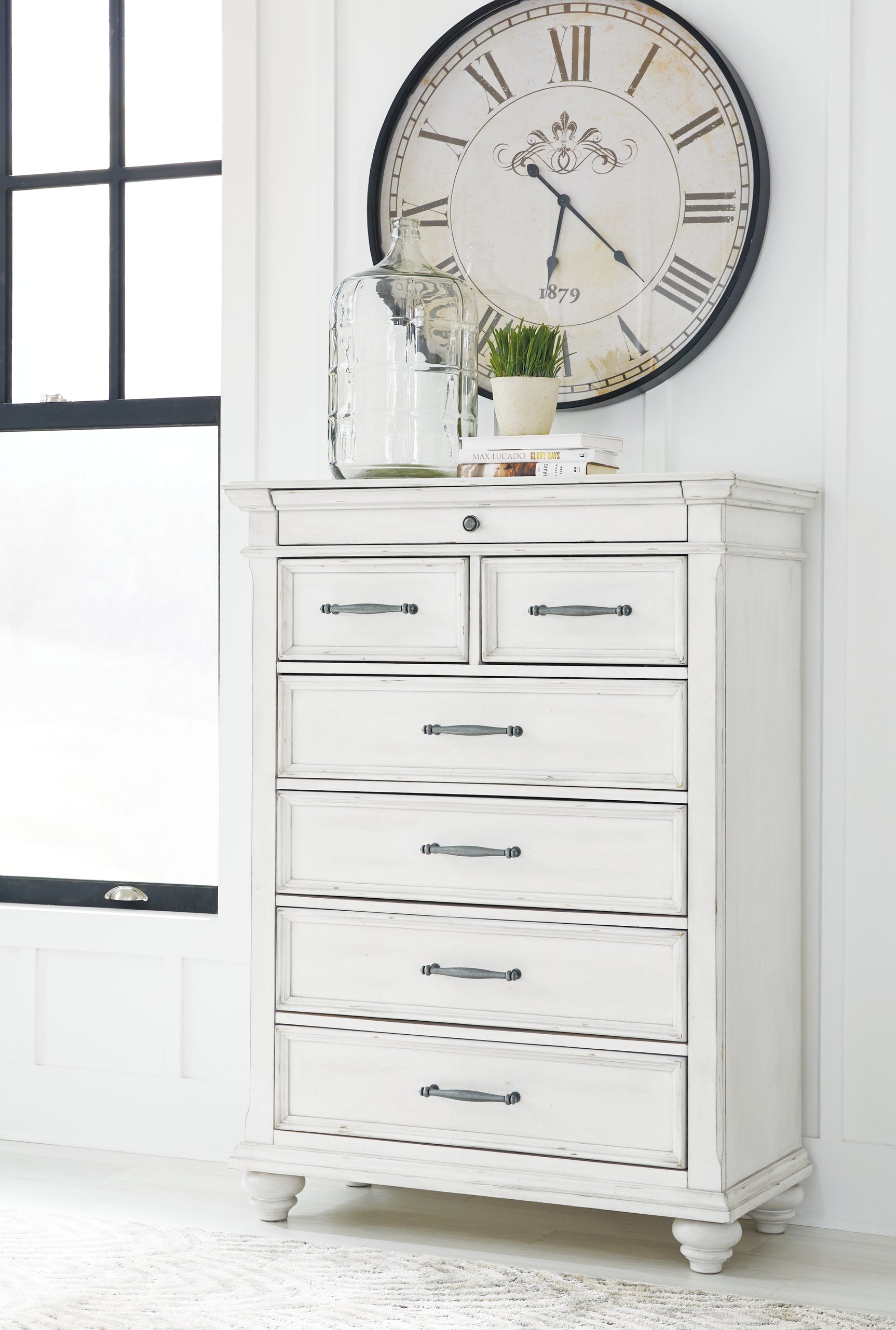 Sam's Furniture - Ashley Furniture - Kanwyn Bedroom - Chest / Whitewash - B777-46