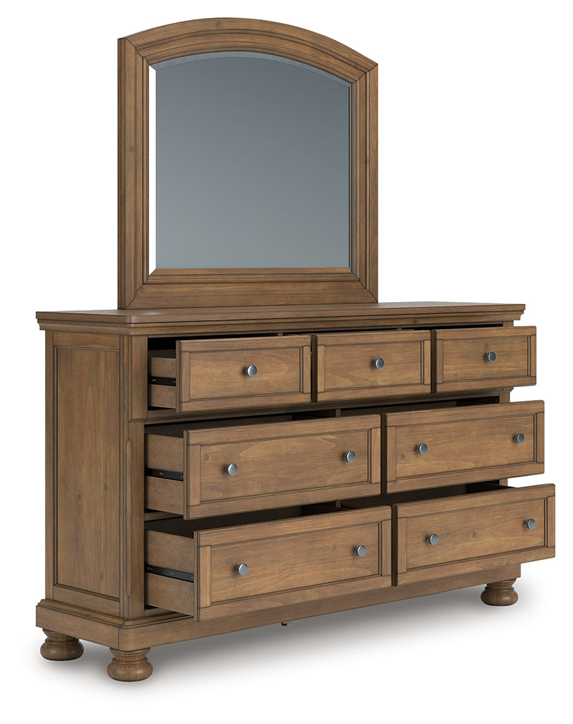Sam's Furniture - Ashley Furniture - Feddinger Bedroom - Dresser and Mirror / Medium Brown - PCB779B1
