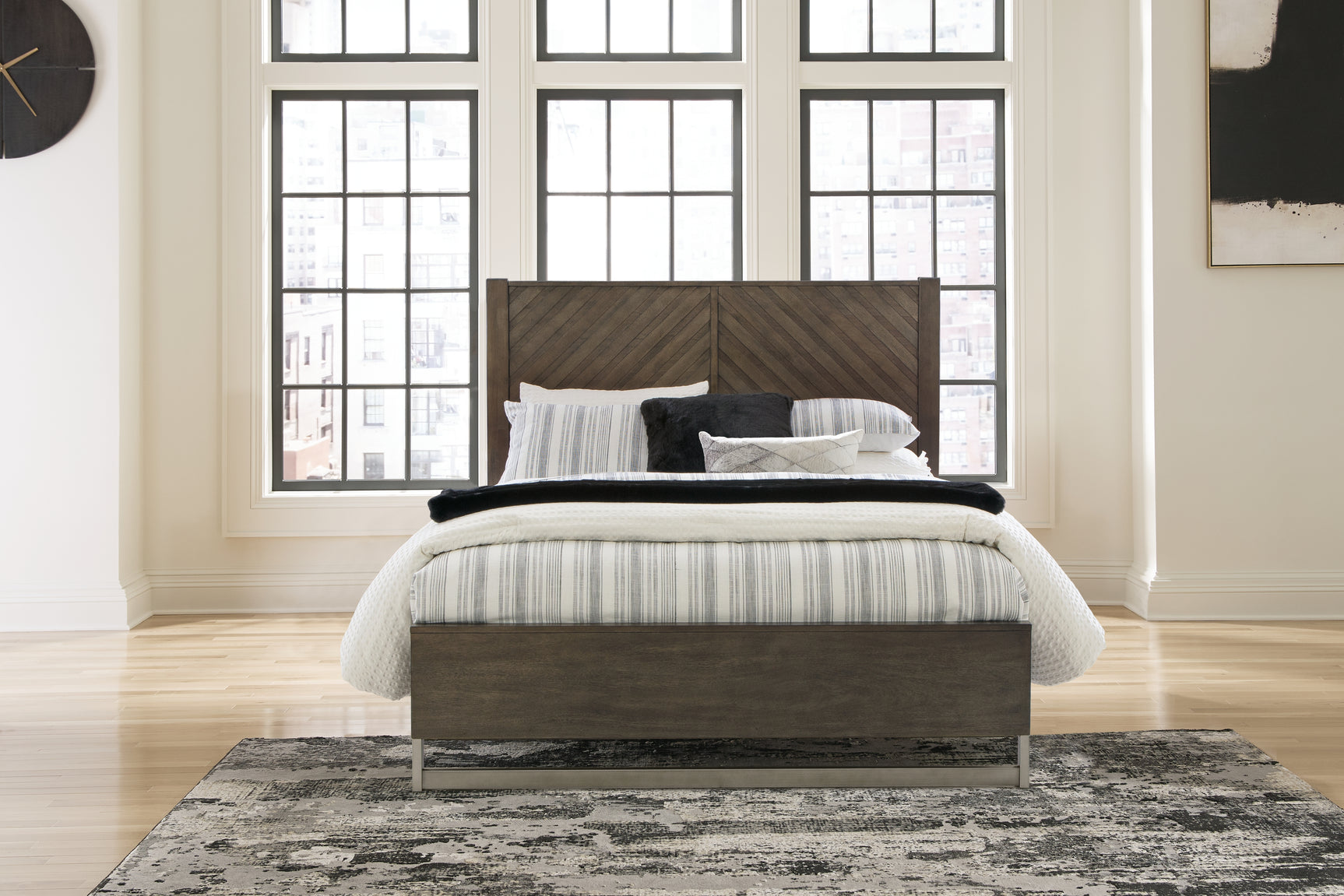 Sam's Furniture - Ashley Furniture - Arkenton Bedroom - Queen Panel Bed / Grayish Brown - B786B2