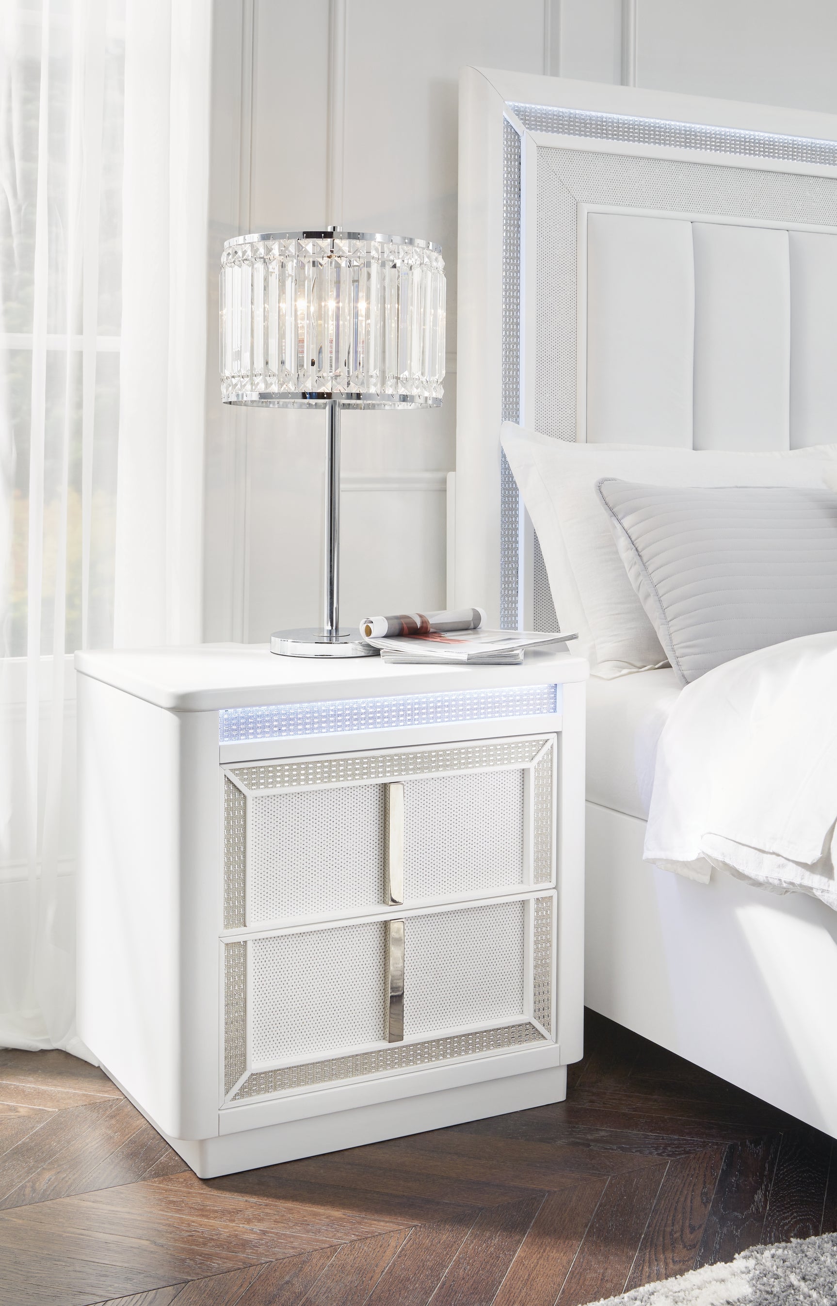 Sam's Furniture - Ashley Furniture - Chalanna Bedroom - Two Drawer Night Stand / White - B822-92