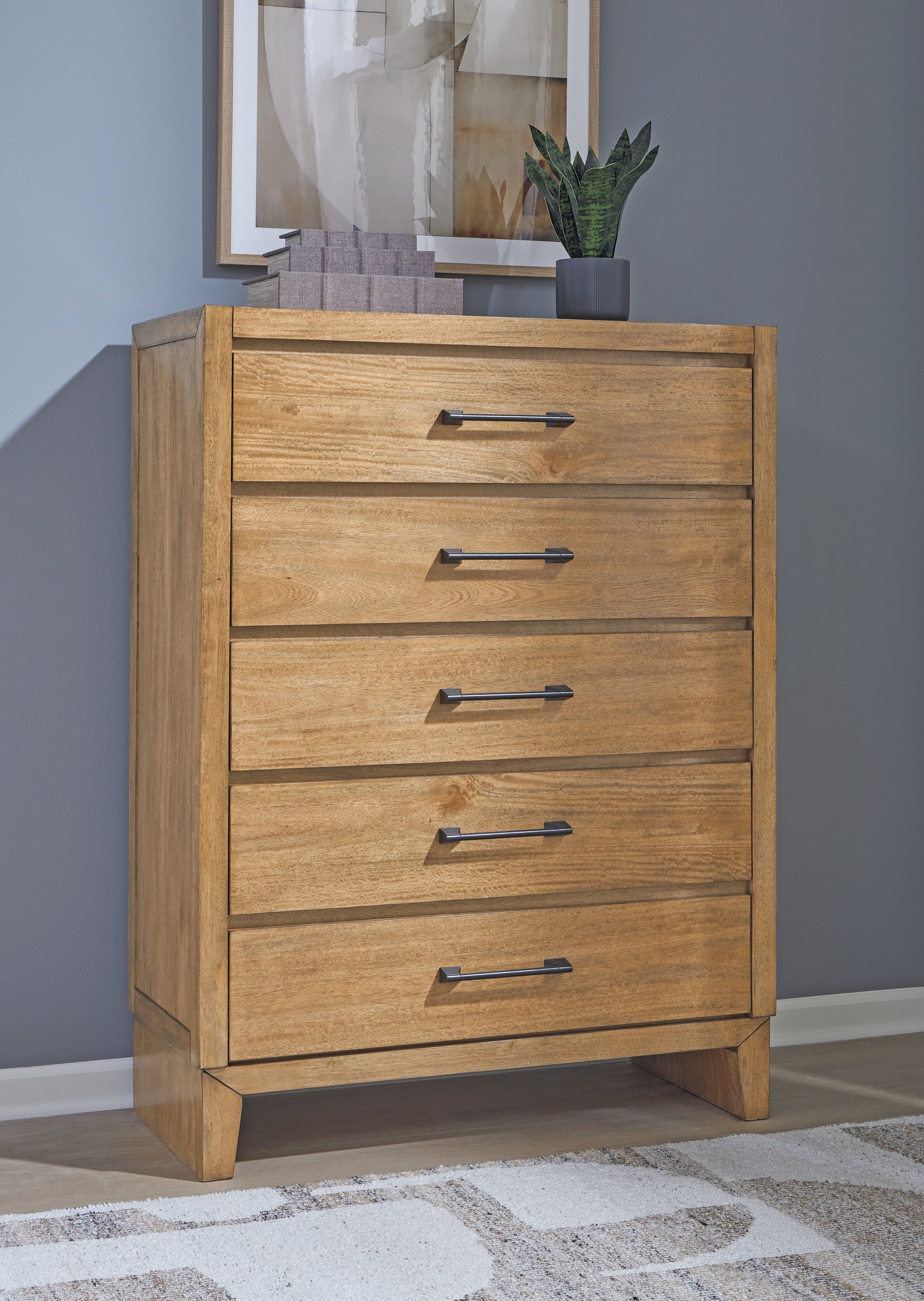 Sam's Furniture - Ashley Furniture - Sherbana Bedroom - Five Drawer Chest / Light Brown - B833-46