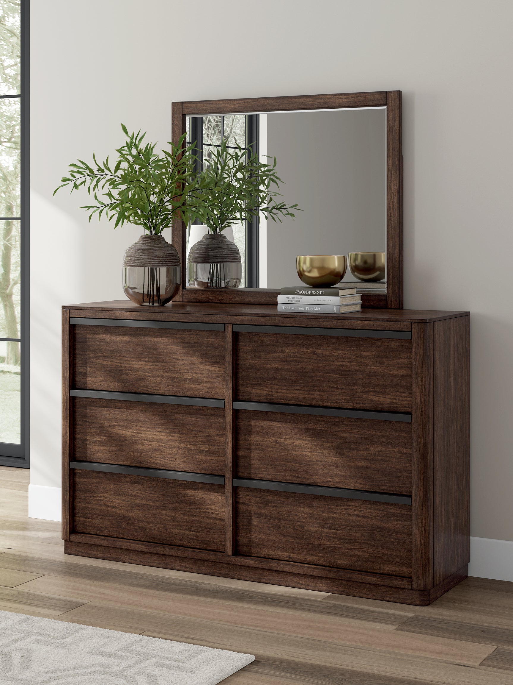 Sam's Furniture - Ashley Furniture - Dilenno Bedroom - Dresser and Mirror / Dark Brown - PCB857B1