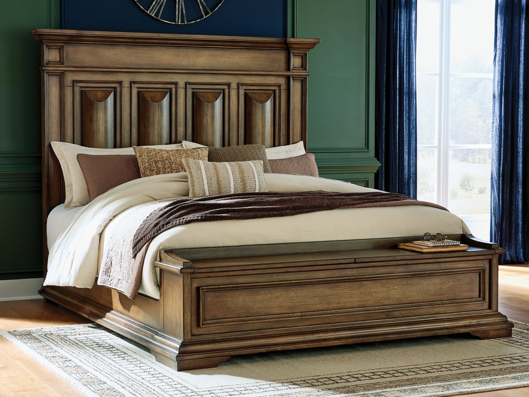 Sam's Furniture - Ashley Furniture - Frantanna Bedroom - King Panel Storage Bed / Brown - PCB949B8
