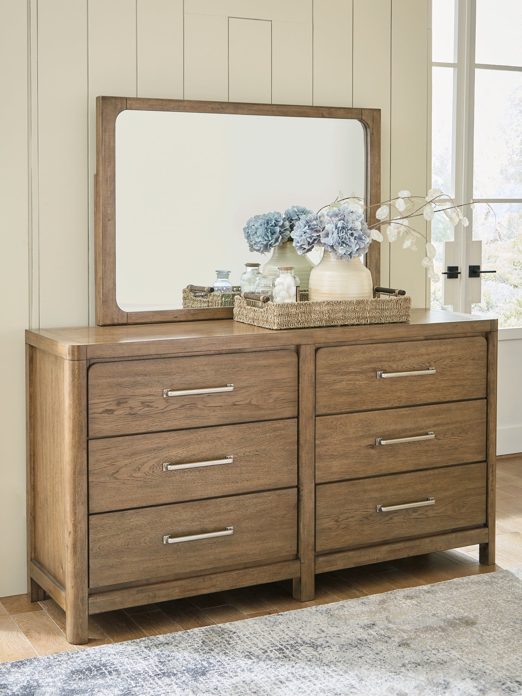 Sam's Furniture - Ashley Furniture - Cabalynn Bedroom - Dresser and Mirror / Light Brown - B974B1