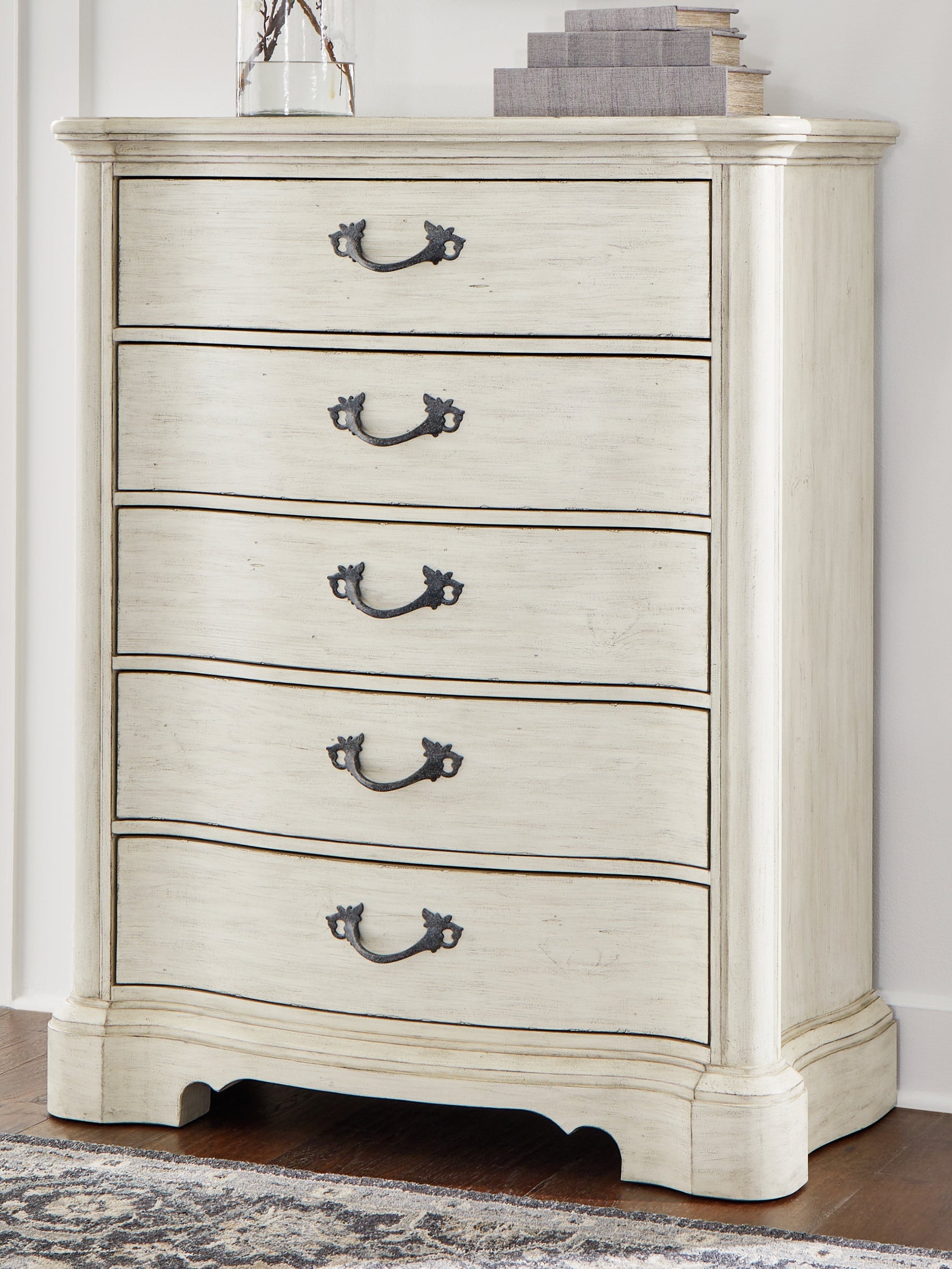 Sam's Furniture - Ashley Furniture - Arlendyne Bedroom - Five Drawer Chest / Antique White - B980-46