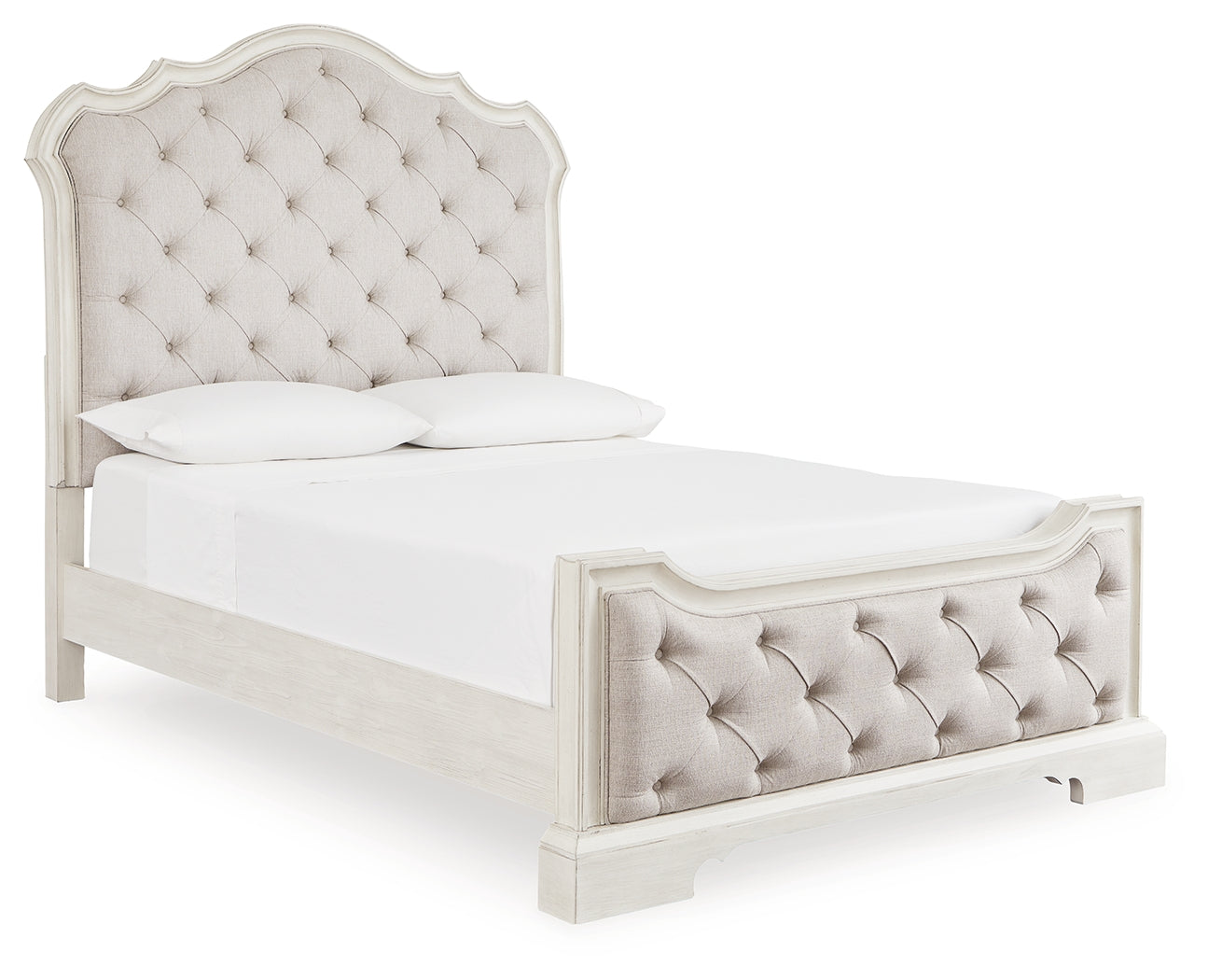Sam's Furniture - Ashley Furniture - Arlendyne Bedroom - Queen Upholstered Bed / Antique White - B980B2