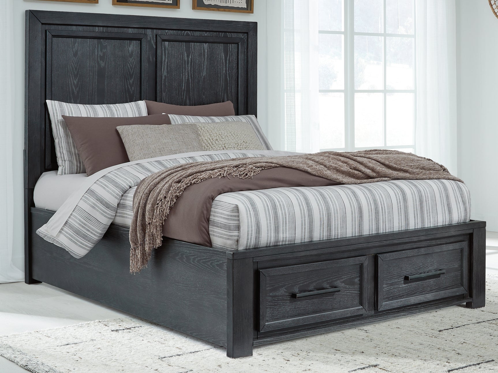 Sam's Furniture - Ashley Furniture - Foyland Bedroom - Queen Panel Storage Bed / Black/Brown - B989B2