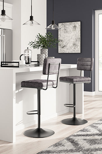 Sam's Furniture - Ashley Furniture - Strumford Dining Room - Bar Height Bar Stool (Set of 2) / Gray/Black - D119-630X2