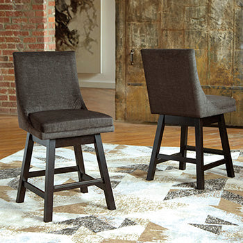 Sam's Furniture - Ashley Furniture - Tallenger Dining Room - Counter Height Bar Stool (Set of 2) / Dark Gray - D380-624X2