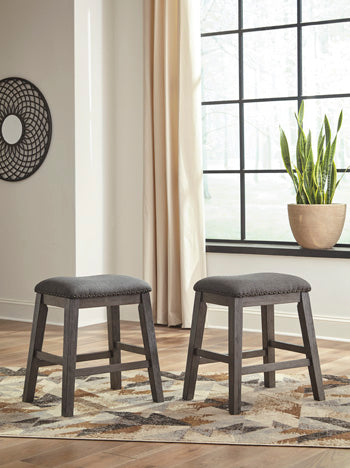 Sam's Furniture - Ashley Furniture - Caitbrook Dining Room - Counter Height Upholstered Bar Stool (Set of 2) / Gray - D388-024X2
