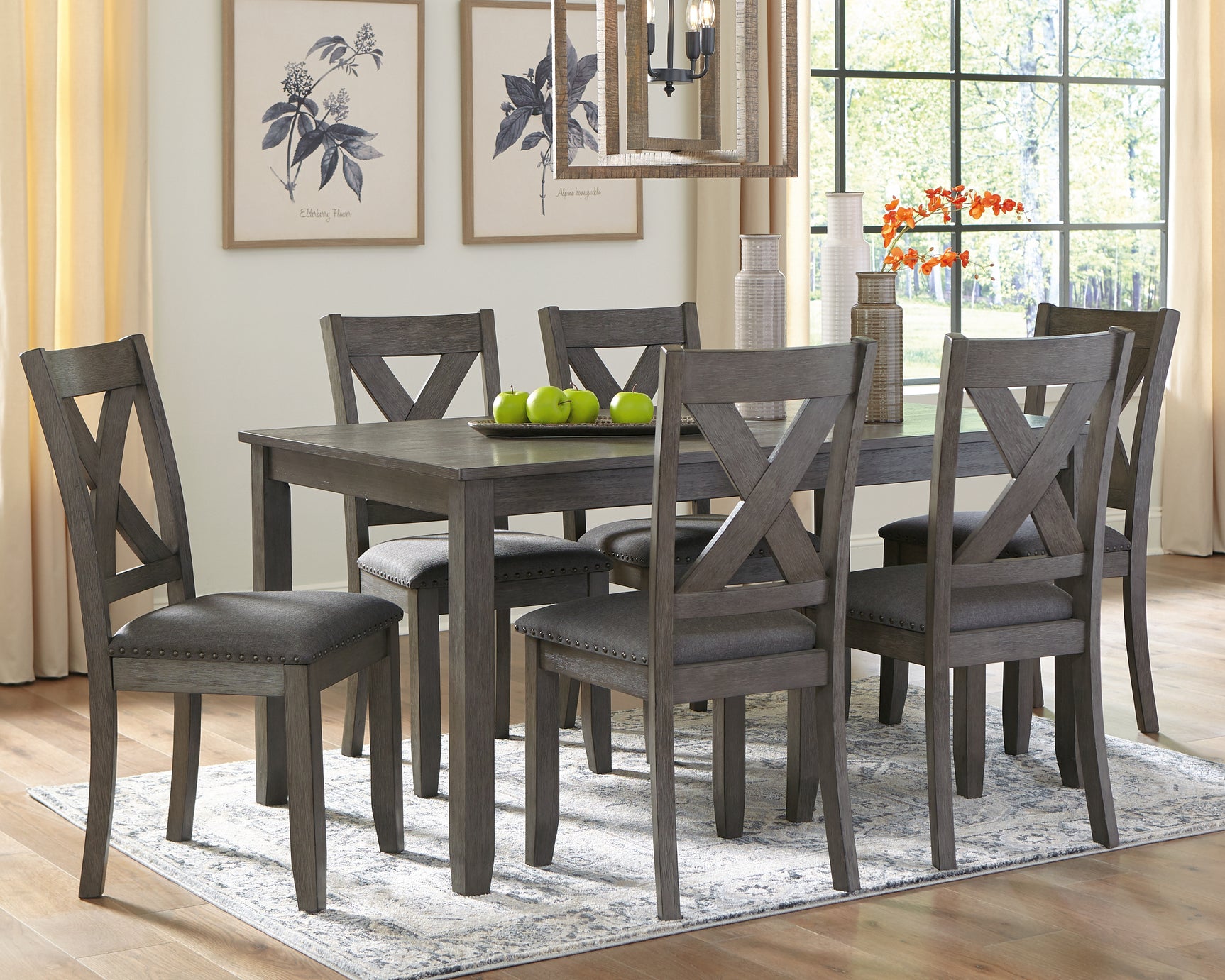 Sam's Furniture - Ashley Furniture - Caitbrook Dining Room - RECT DRM Table Set (7/CN) / Gray - D388-425