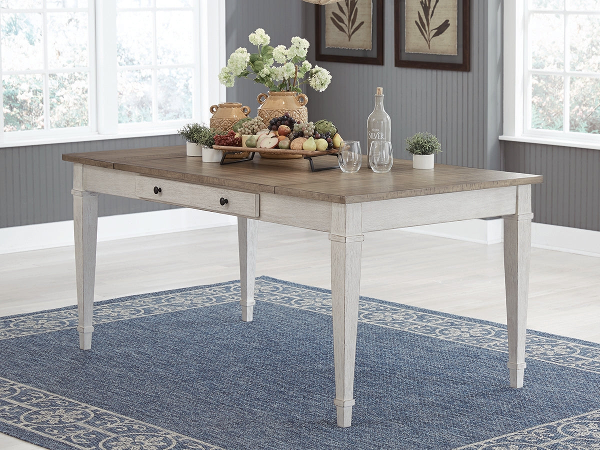 Sam's Furniture - Ashley Furniture - Skempton Dining Room - RECT DRM Table w/Storage / White/Light Brown - D394-25
