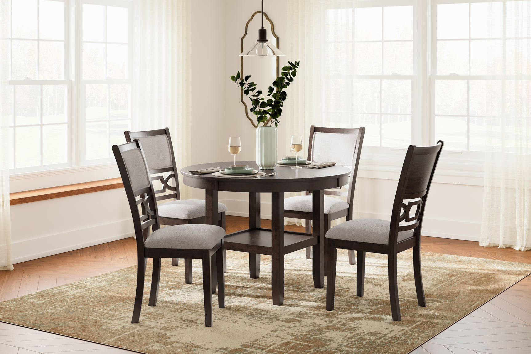 Sam's Furniture - Ashley Furniture - Langwest Dining Room - Dining Room Table Set (5/CN) / Brown - D422-225