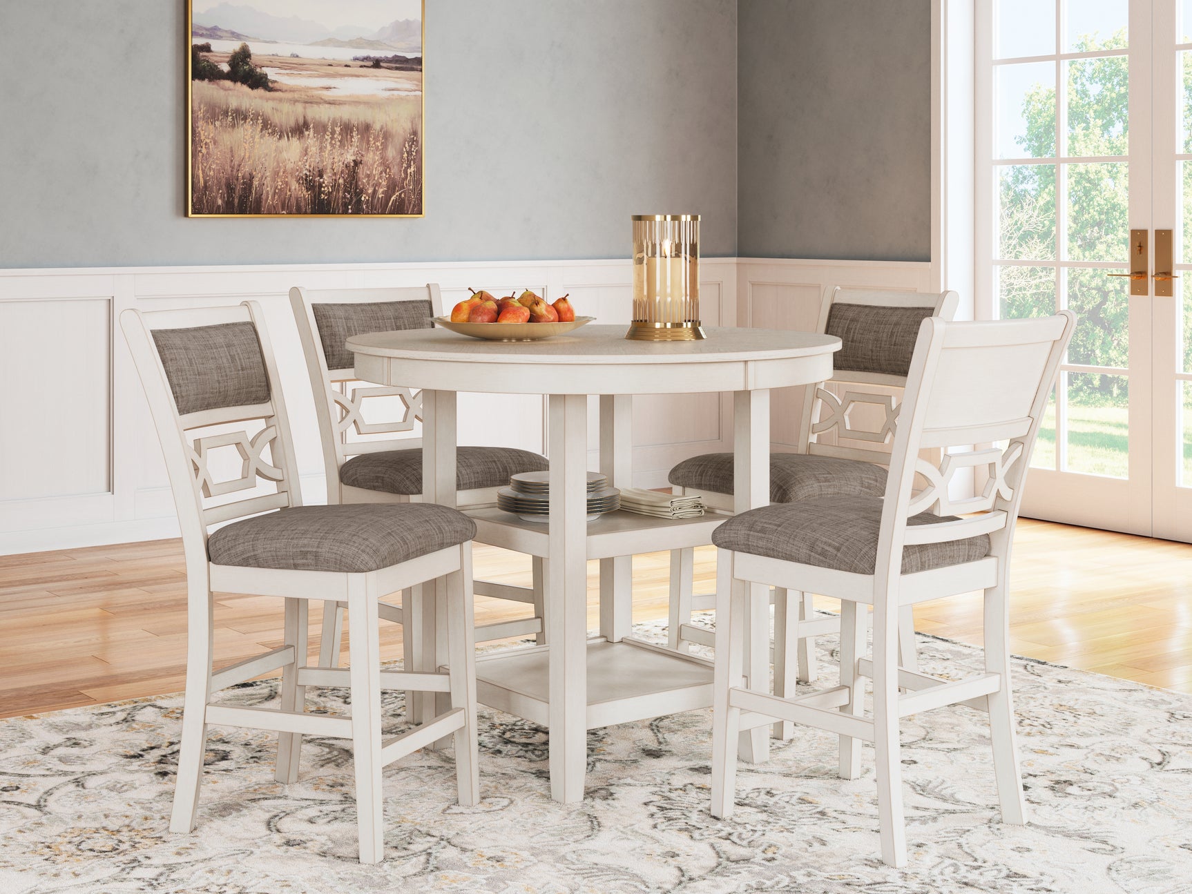 Sam's Furniture - Ashley Furniture - Erinberg Dining Room - Dining Room Table Set (6/CN) / Antique White - D423-325