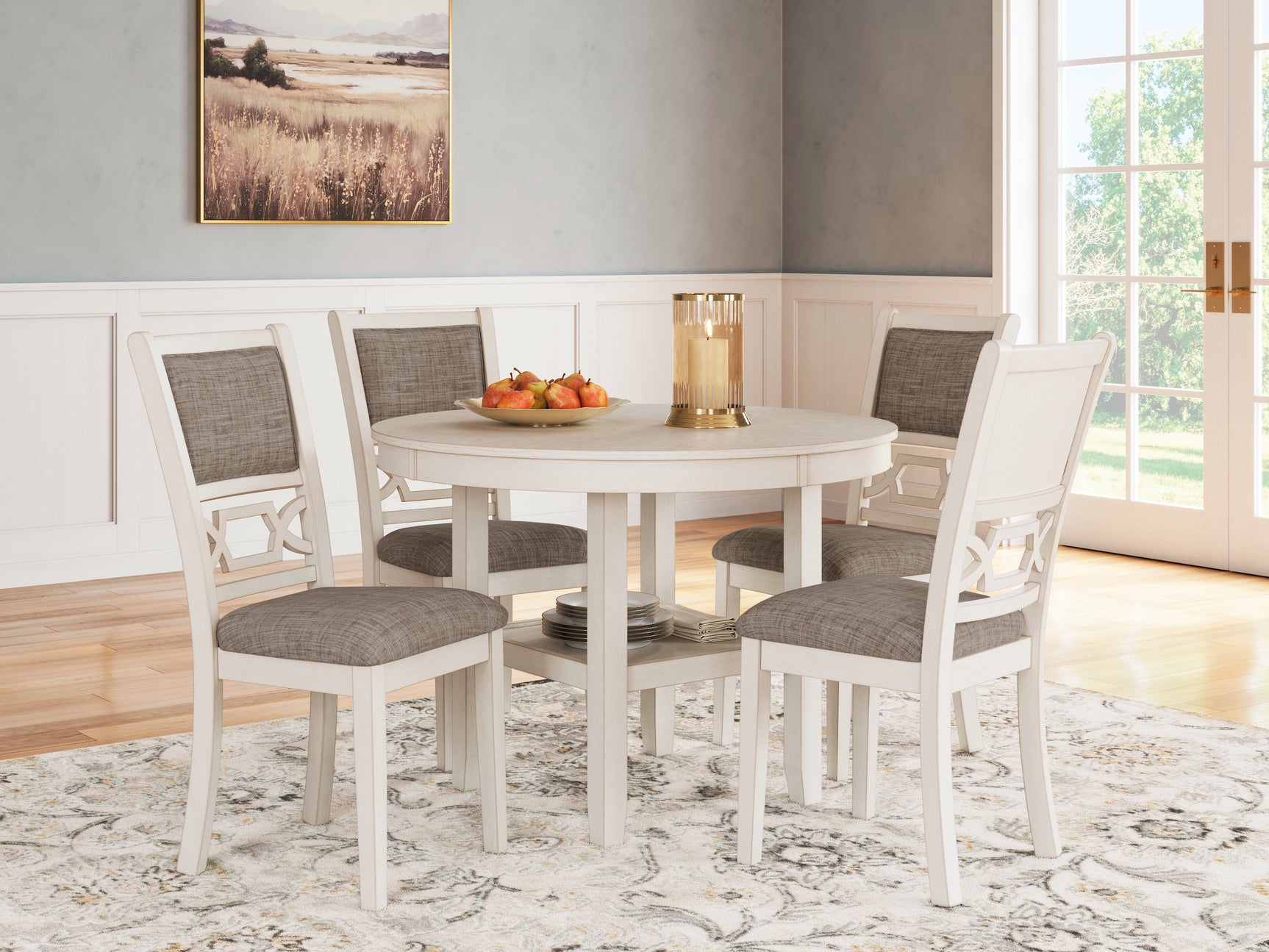 Sam's Furniture - Ashley Furniture - Erinberg Dining Room - Dining Room Table Set (5/CN) / Antique White - D423-225
