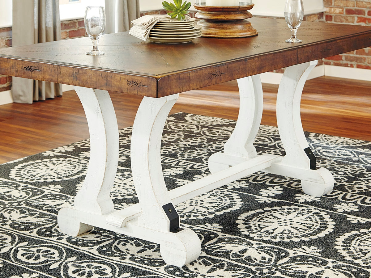 Sam's Furniture - Ashley Furniture - Valebeck Dining Room - Rectangular Dining Room Table / White/Brown - D546-35