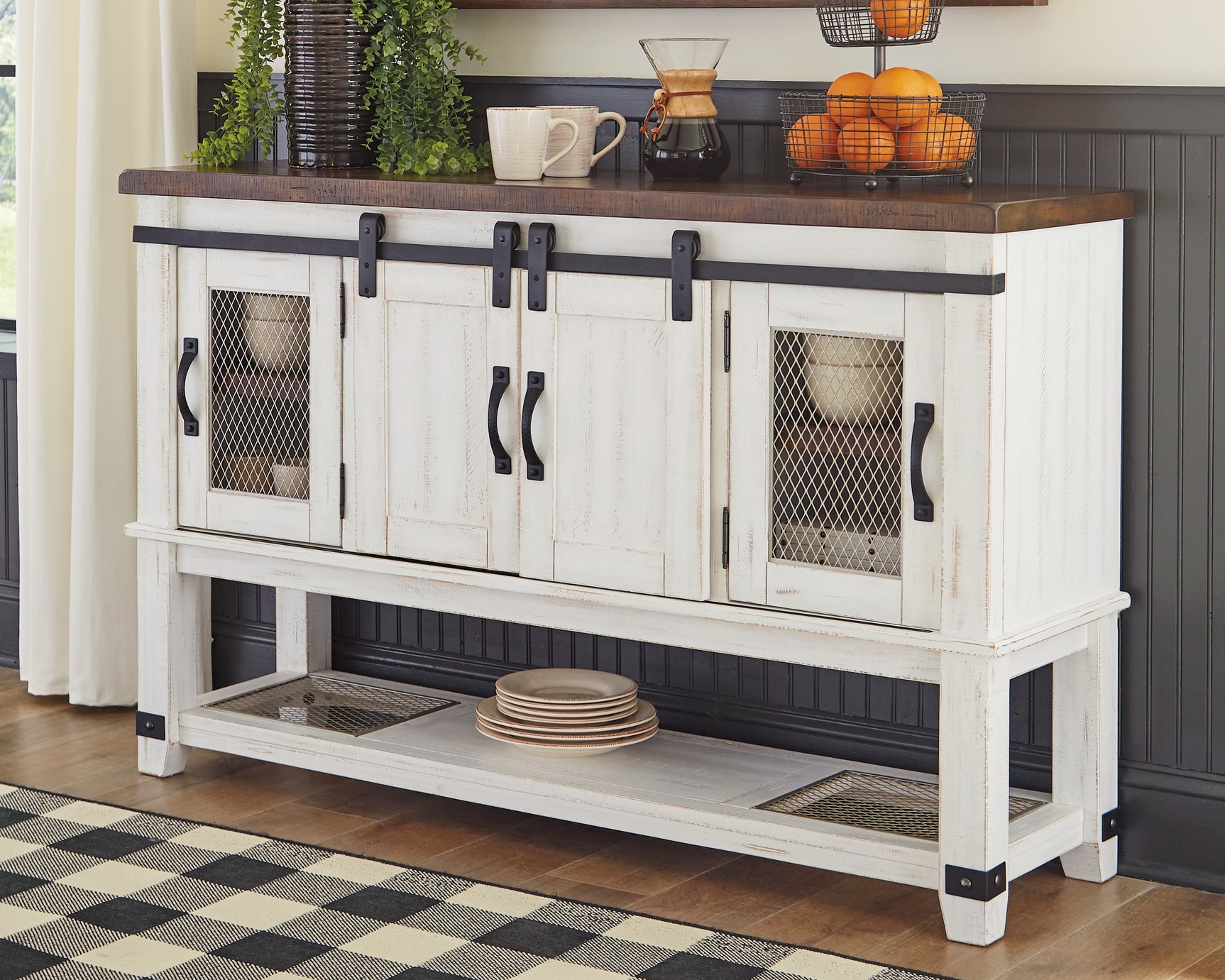 Sam's Furniture - Ashley Furniture - Valebeck Dining Room - Dining Room Server / White/Brown - D546-60