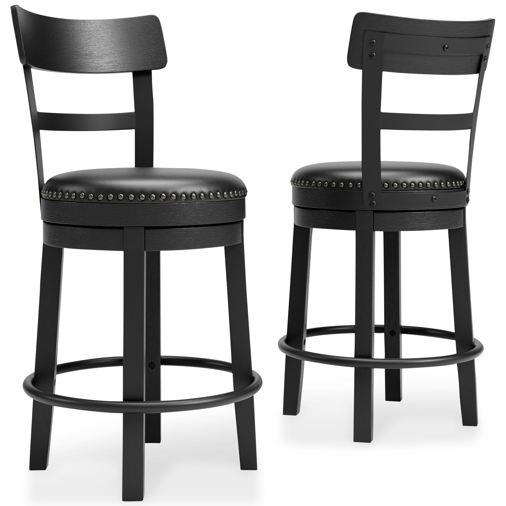 Sam's Furniture - Ashley Furniture - Valebeck Dining Room - UPH Swivel Barstool (1/CN) / Black - D546-624