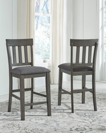 Sam's Furniture - Ashley Furniture - Hallanden Dining Room - Counter Height Bar Stool (Set of 2) / Two-tone Gray - D589-124X2
