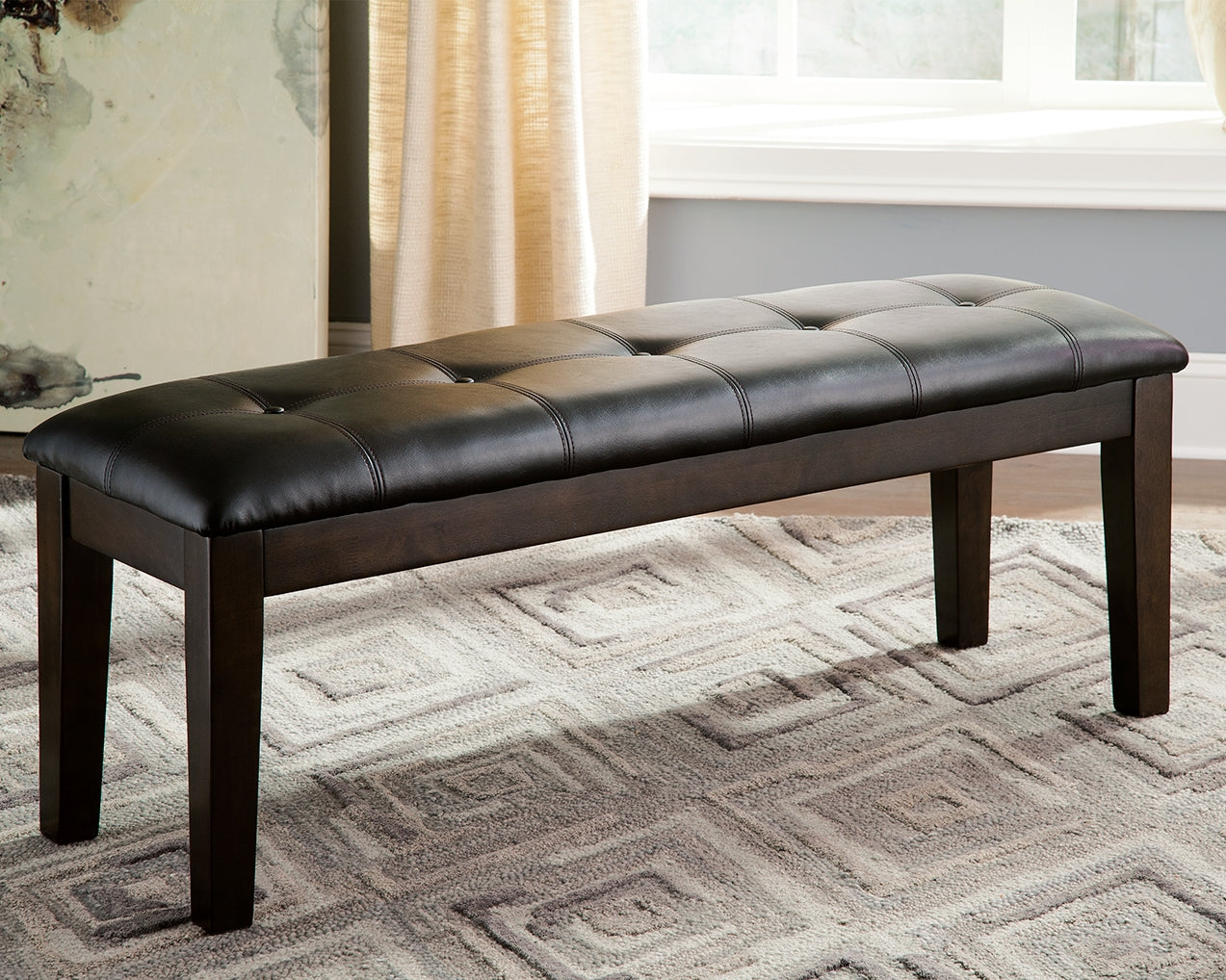 Sam's Furniture - Ashley Furniture - Haddigan Dining Bench - Large UPH Dining Room Bench / Dark Brown / 50"W x 16"D x 19"H - D596-00