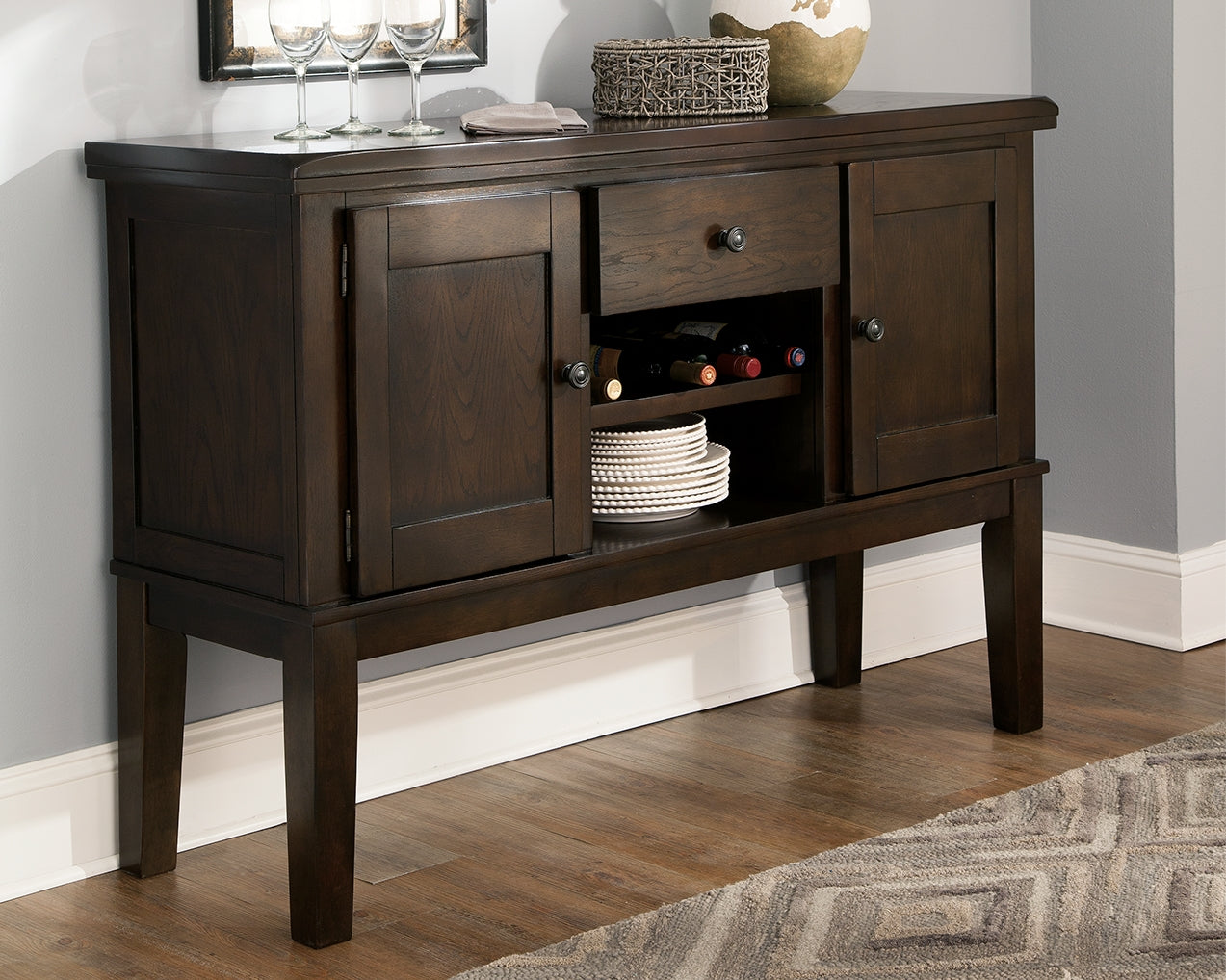 Sam's Furniture - Ashley Furniture - Haddigan Dining Room - Dining Room Server / Dark Brown - D596-60