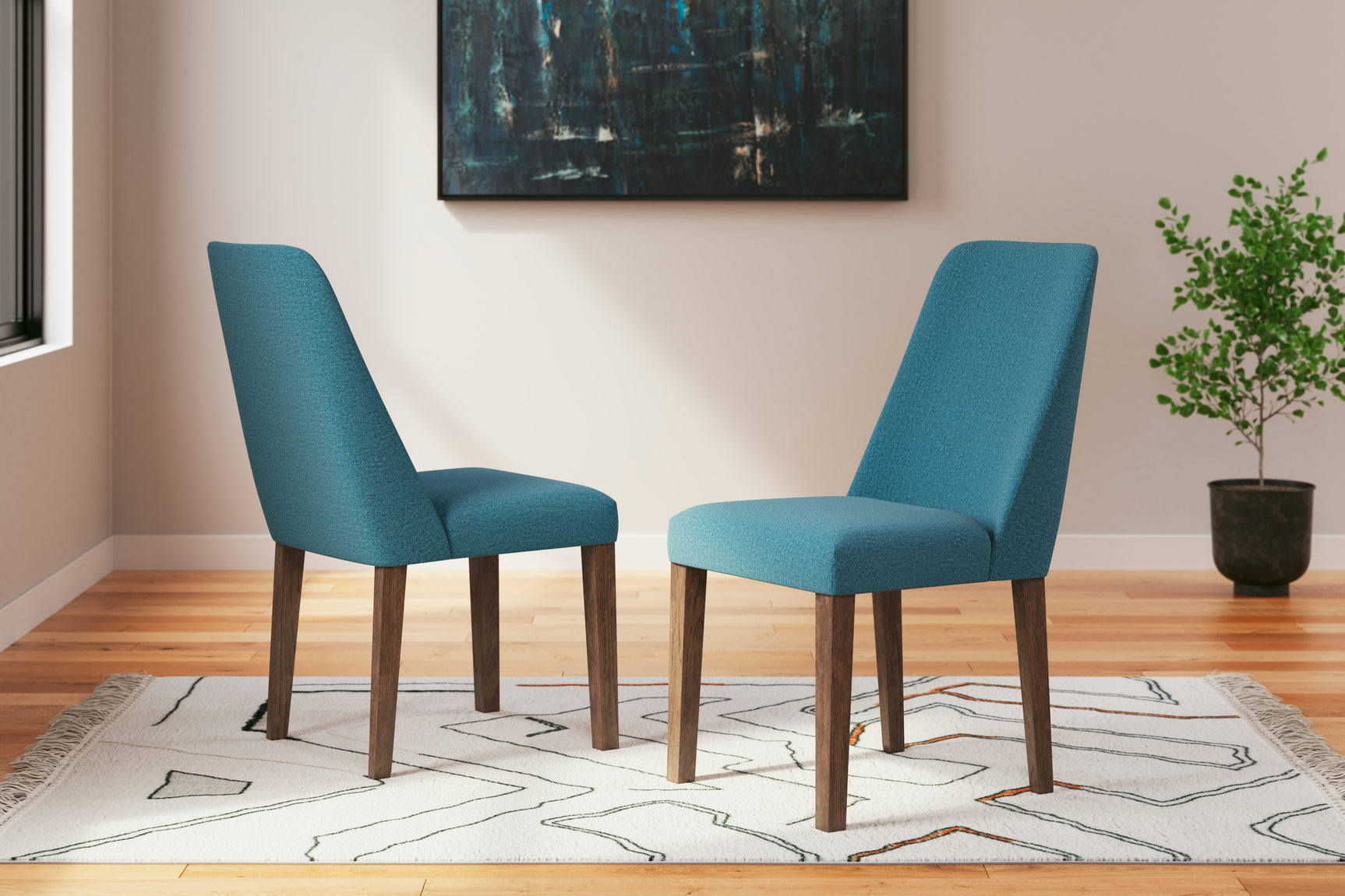 Sam's Furniture - Ashley Furniture - Lyncott Dining Room - Dining Chair (Set of 2) / Blue/Brown - D615-03X2