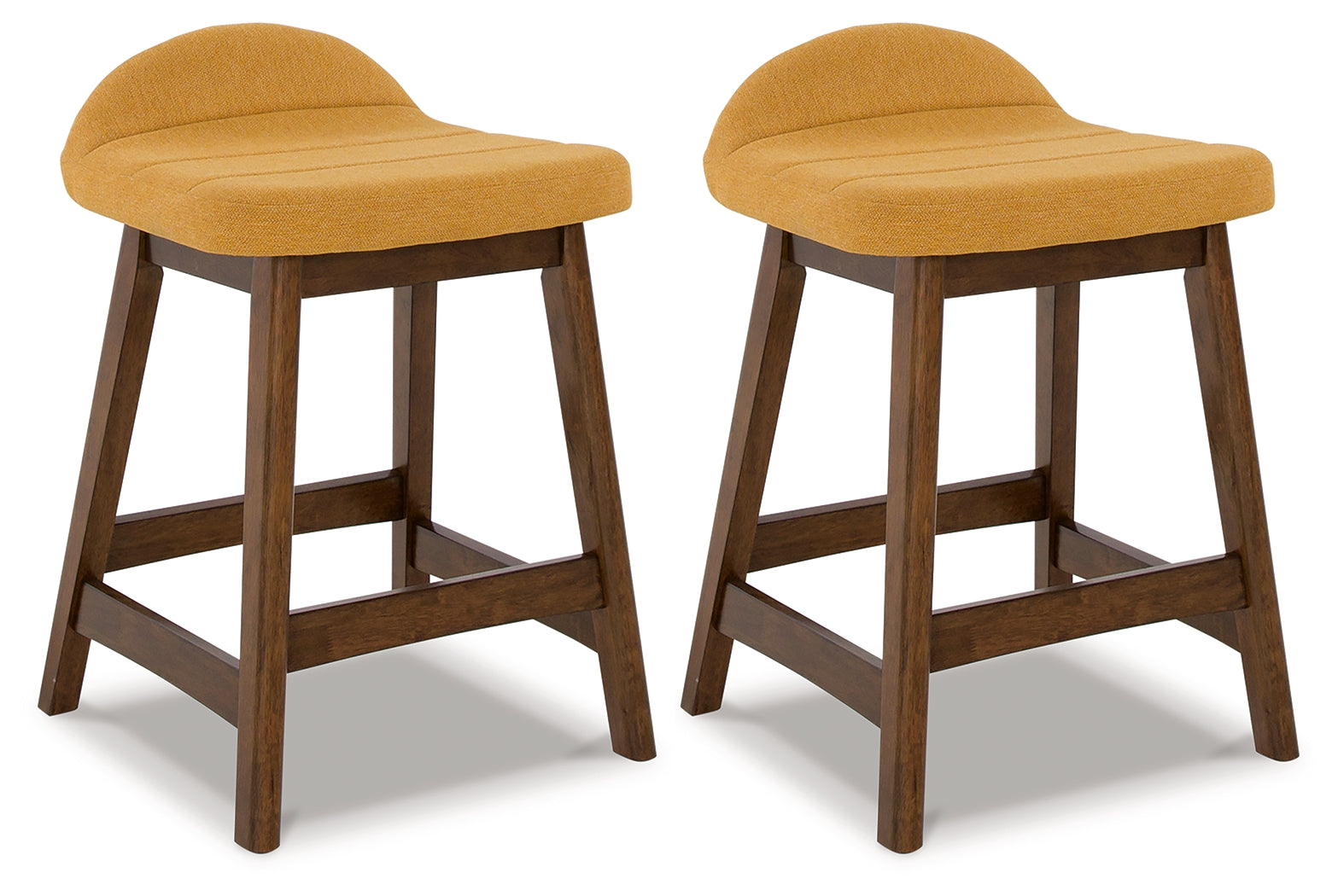 Sam's Furniture - Ashley Furniture - Lyncott Dining Room - Counter Height Bar Stool (Set of 2) / Mustard/Brown - D615-424X2