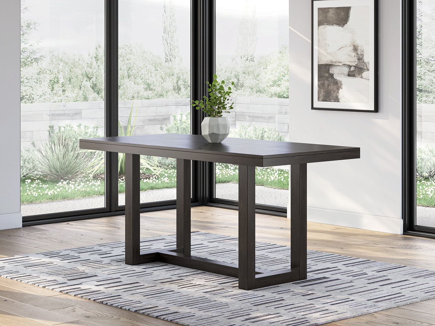 Sam's Furniture - Ashley Furniture - Neymorton Dining Room - RECT Dining Room Counter Table / Dark Grayish Brown - D618-13