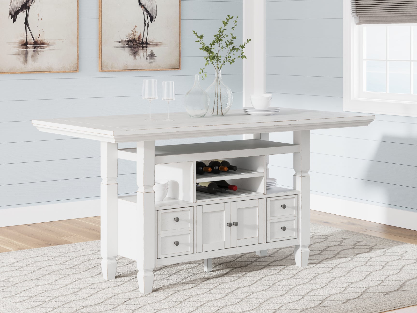 Sam's Furniture - Ashley Furniture - Robbinsdale Dining Room - Counter Height Dining Table / Antique White - D642D7