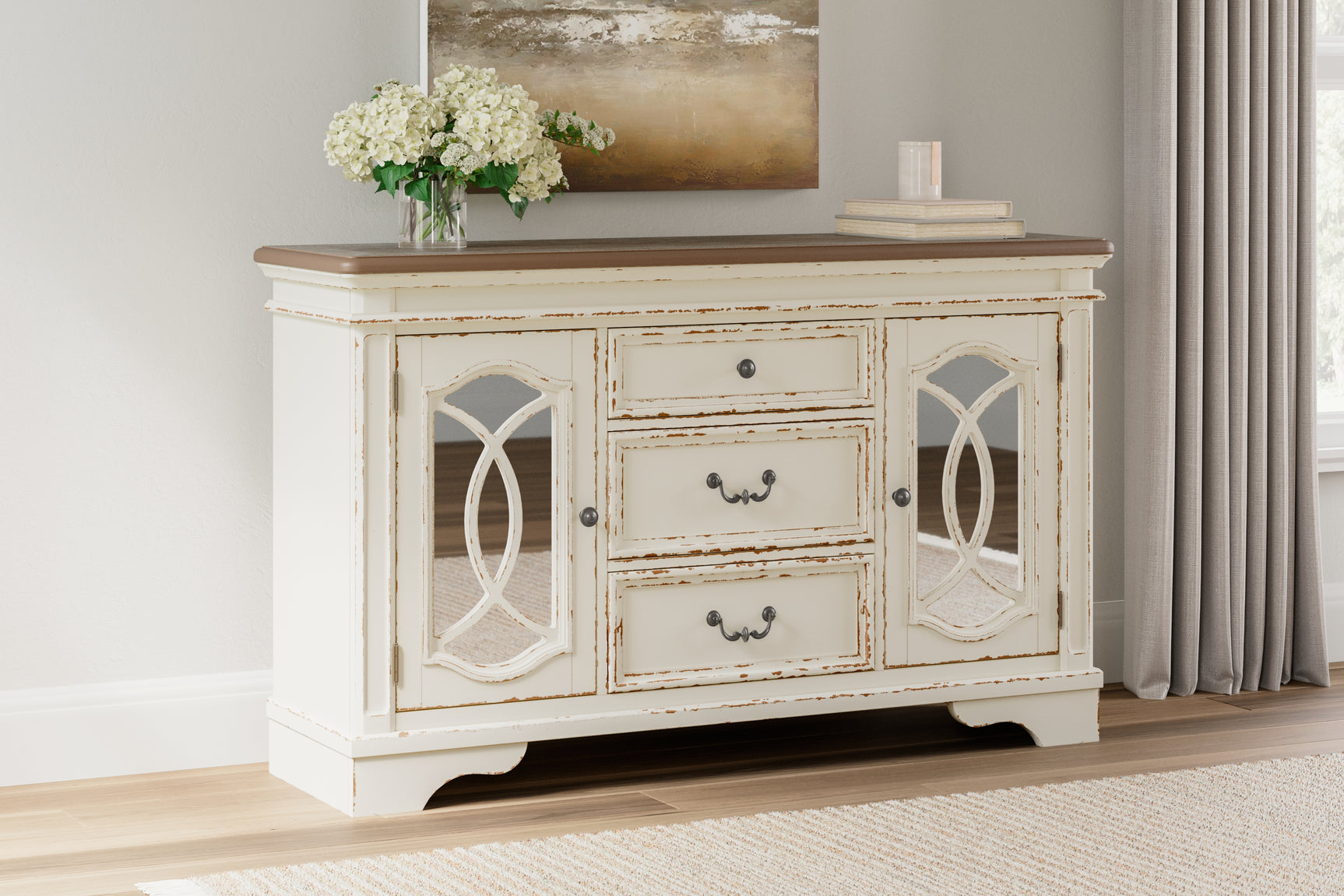 Sam's Furniture - Ashley Furniture - Realyn Dining Room - Dining Room Server / Chipped White - D743-60