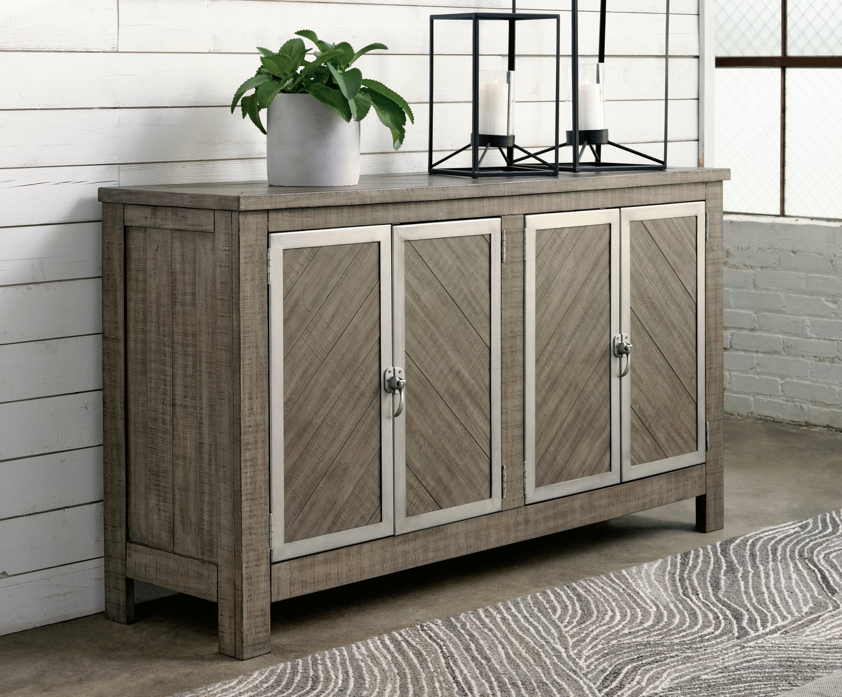 Sam's Furniture - Ashley Furniture - Krystanza Dining Room - Dining Room Server / Weathered Gray - D766-60