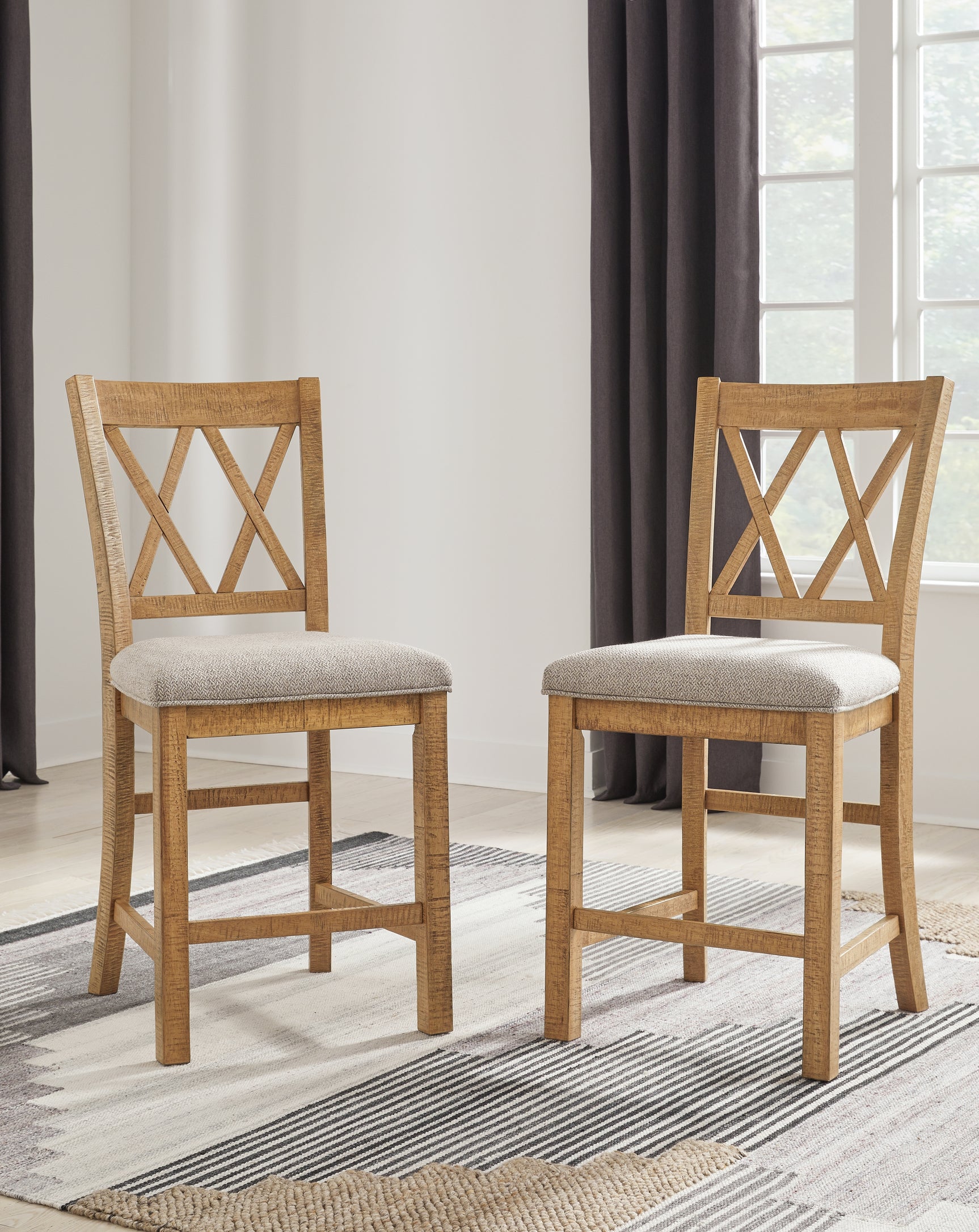 Sam's Furniture - Ashley Furniture - Havonplane Dining Room - Barstool (Set of 2) / Brown - D773-124X2