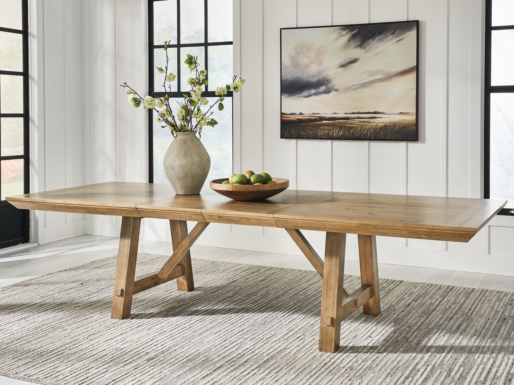 Sam's Furniture - Ashley Furniture - Ridgester Dining Room - RECT Dining Room EXT Table / Light Brown - D858-45