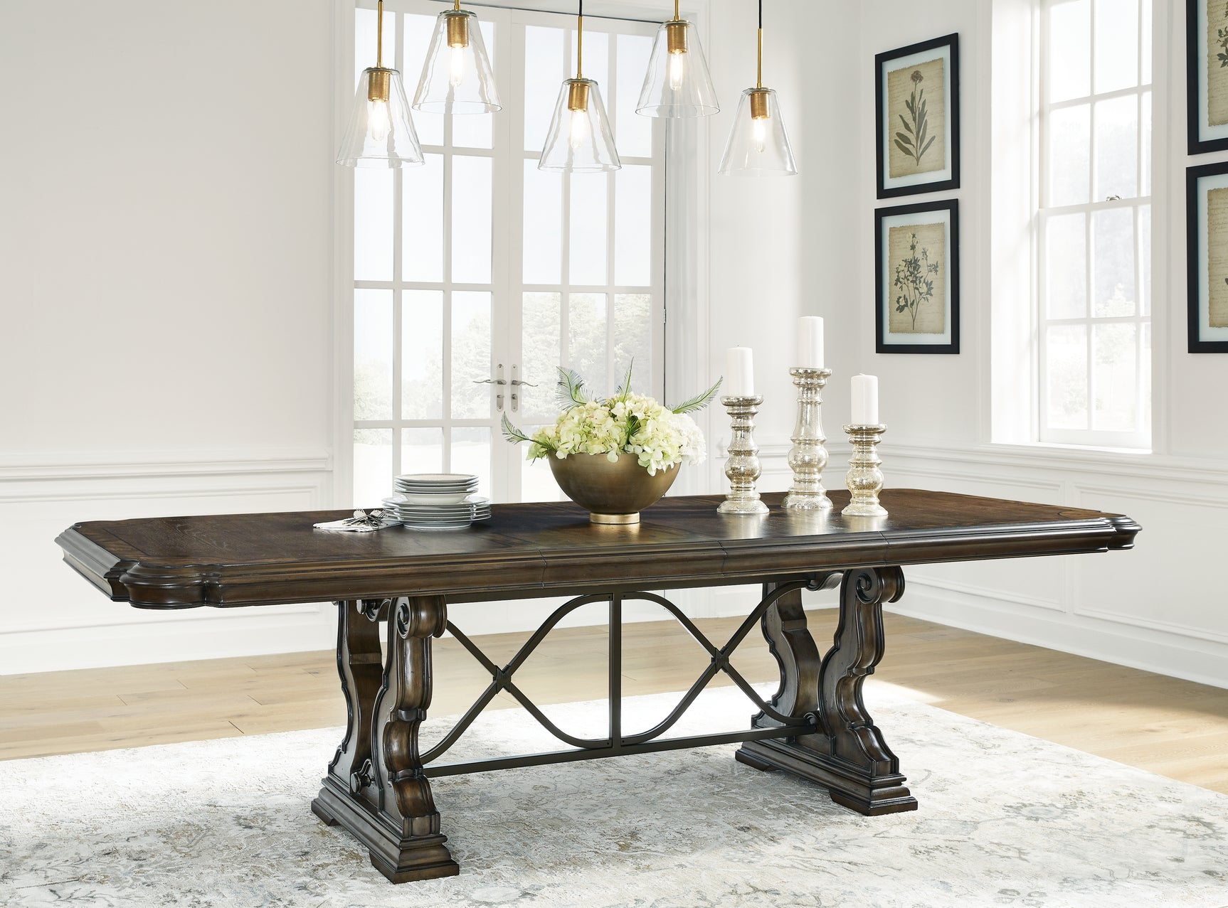 Sam's Furniture - Ashley Furniture - Maylee Dining Room - Dining Extension Table / Dark Brown / 44"W x 108.5"D x 30"H - D947D5