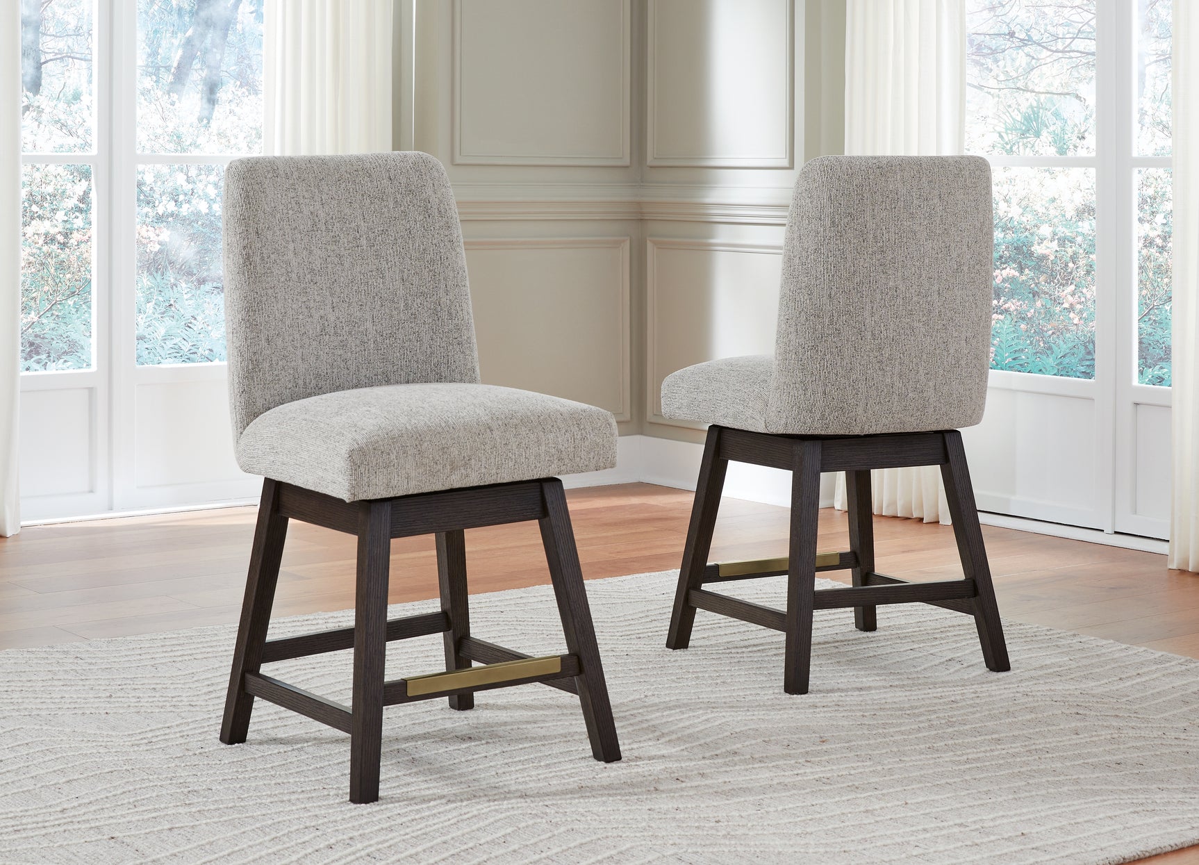 Sam's Furniture - Ashley Furniture - Burkhaus Dining Room - Counter Height Barstool (Set of 2) / Dark Brown - D984-124X2