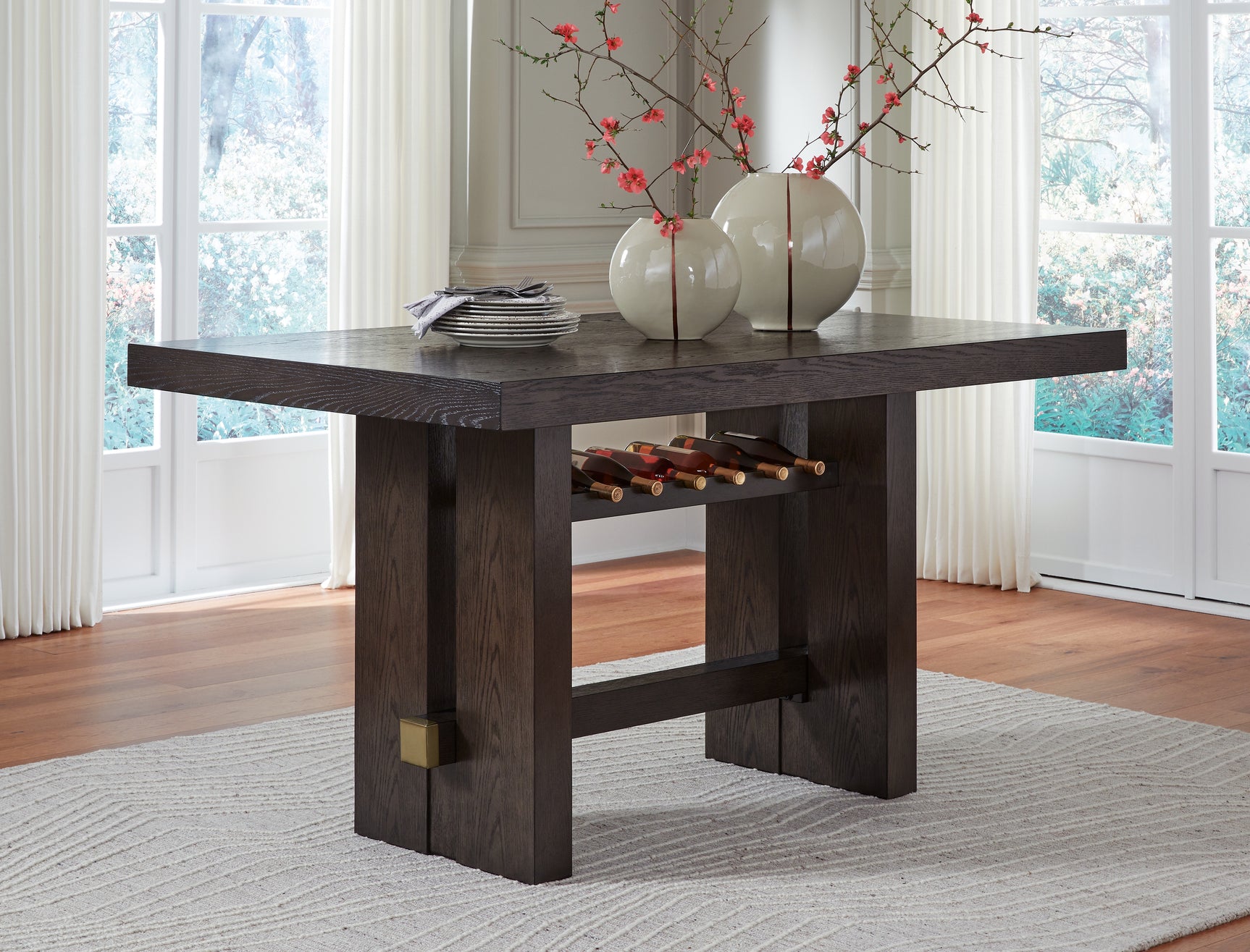Sam's Furniture - Ashley Furniture - Burkhaus Dining Room - RECT Dining Room Counter Table / Dark Brown - D984-32