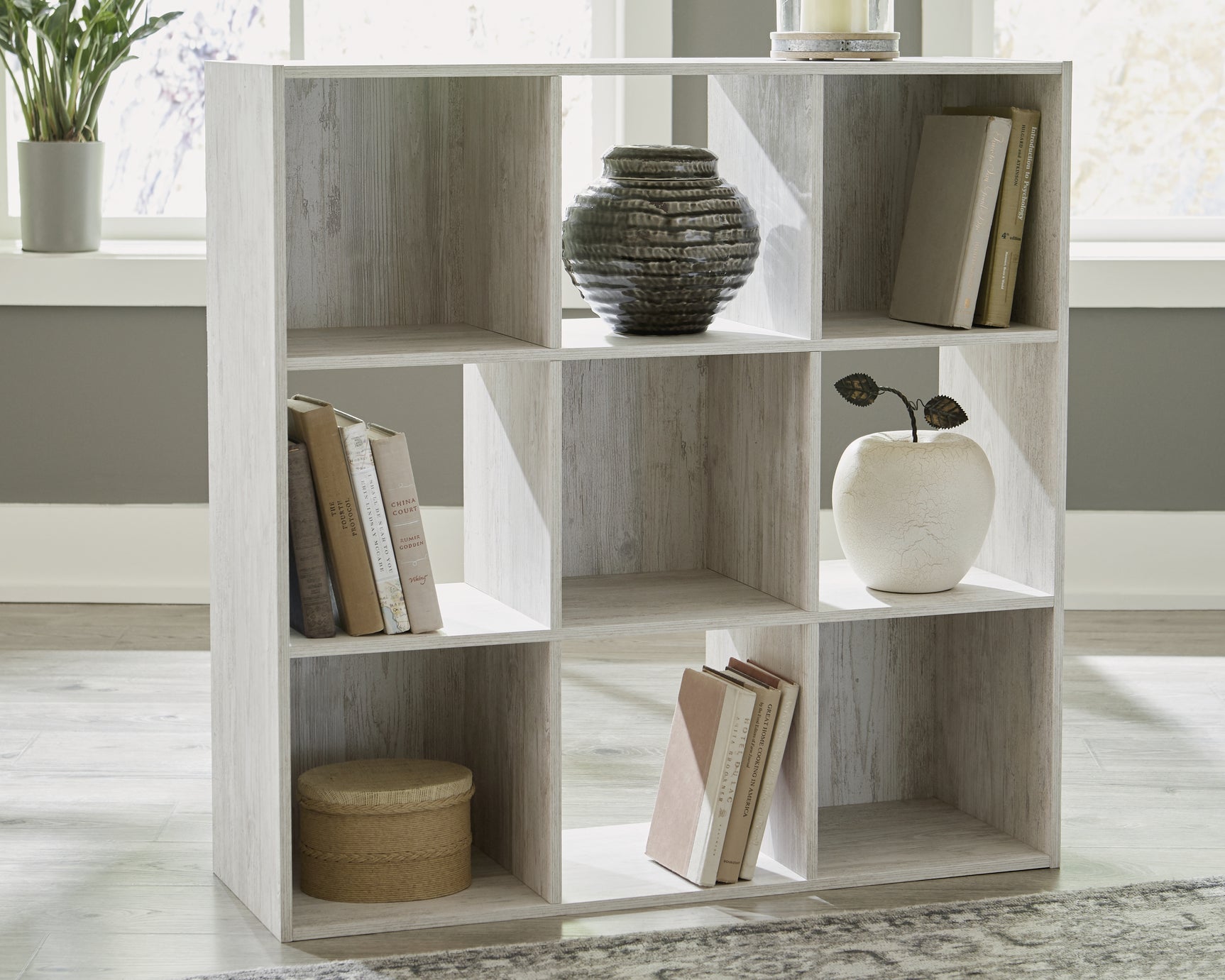Sam's Furniture - Ashley Furniture - Paxberry Nine Cube Organizer - Nine Cube Organizer / Whitewash - EA1811-3X3