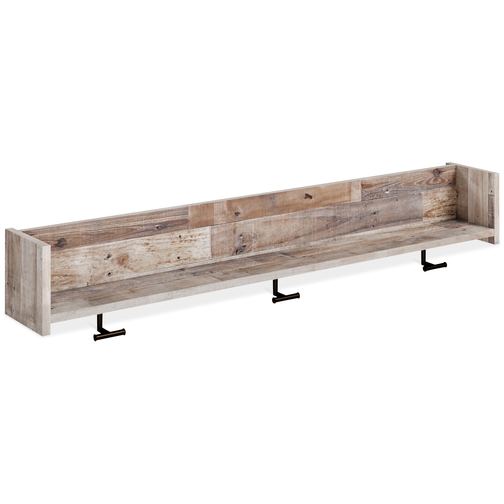 Sam's Furniture - Ashley Furniture - Neilsville Wall Decor - Wall Mounted Coat Rack w/Shelf / Whitewash - EA2320-151