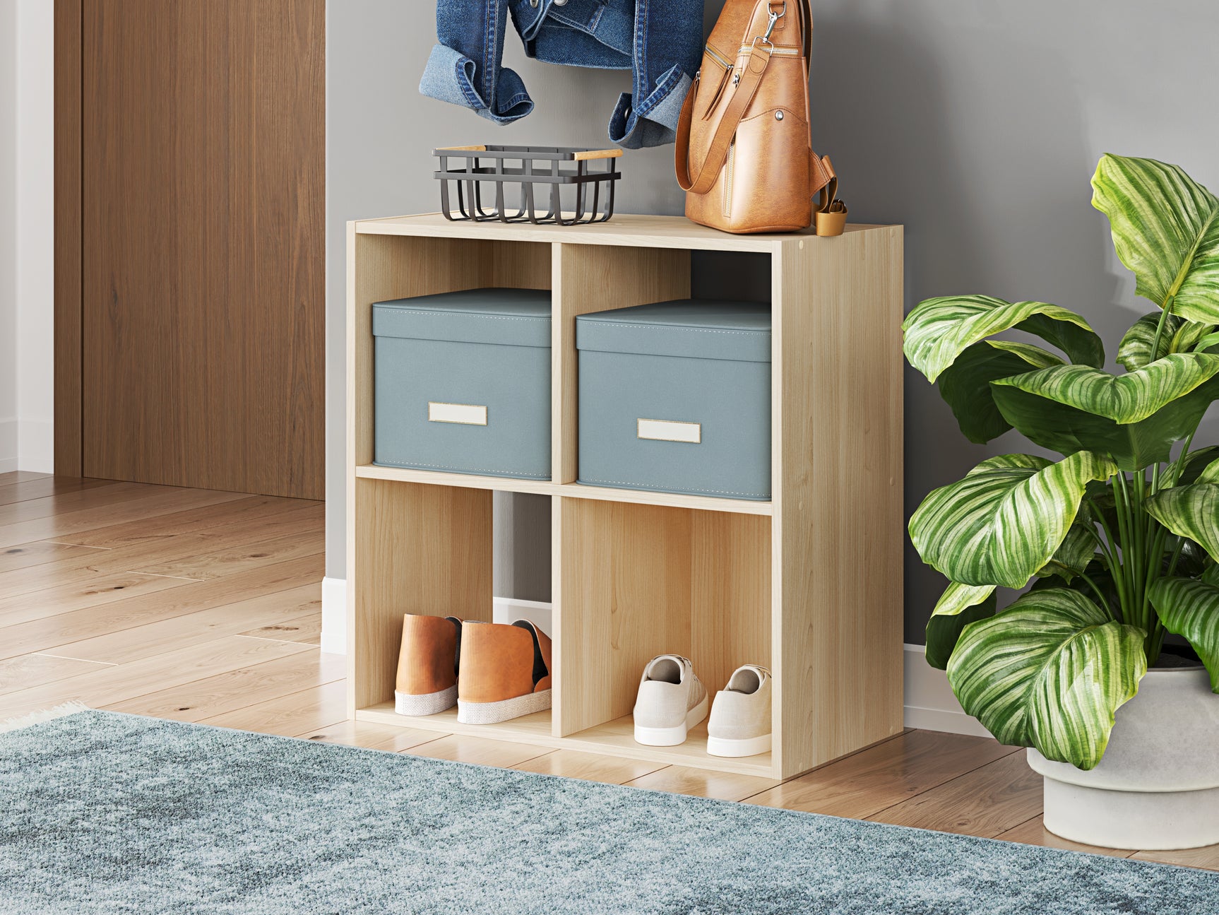 Sam's Furniture - Ashley Furniture - Piperton Four Cube Organizer - Four Cube Organizer / Charcoal - EA5514-2X2