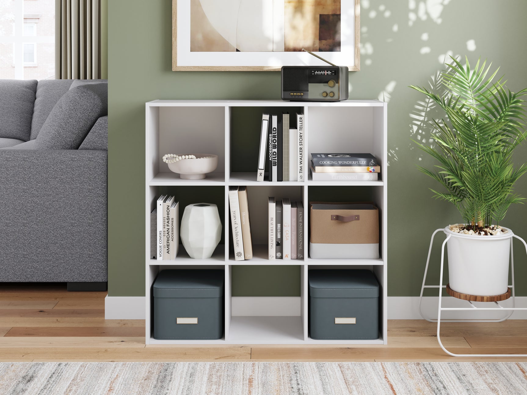 Sam's Furniture - Ashley Furniture - Onita Nine Cube Organizer - Nine Cube Organizer / White - EA9630-3X3