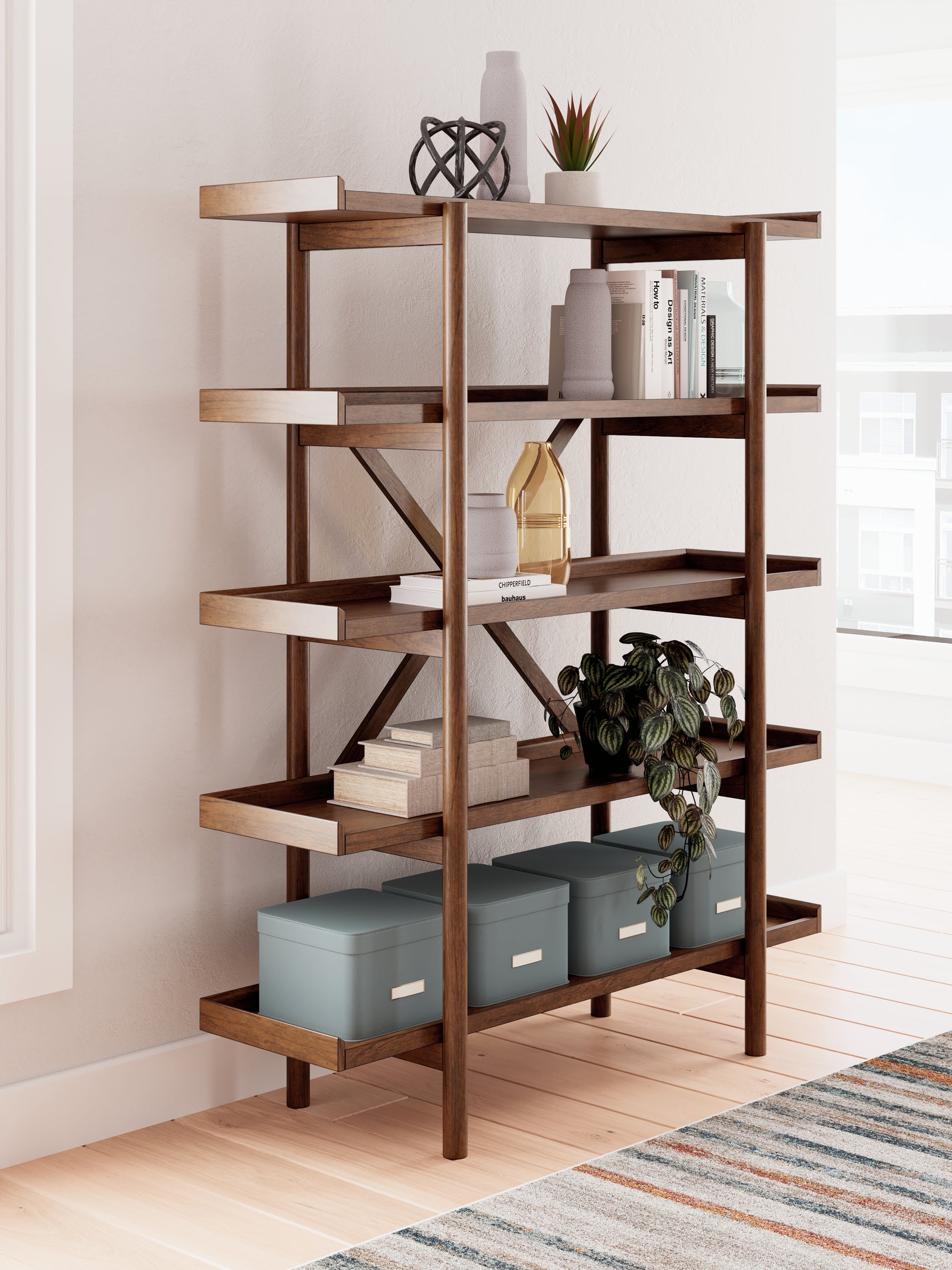 Sam's Furniture - Ashley Furniture - Lyncott Bookcase - Bookcase / Brown - H615-70
