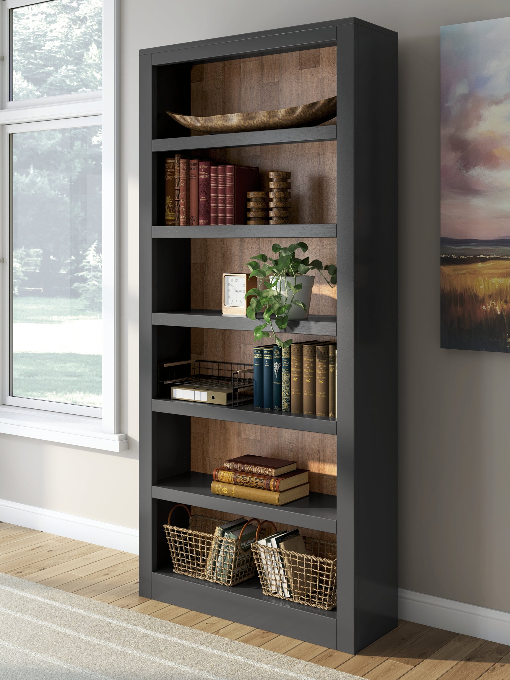 Sam's Furniture - Ashley Furniture - Wildenauer Bookcase - Bookcase / Brown/Black - H664-70