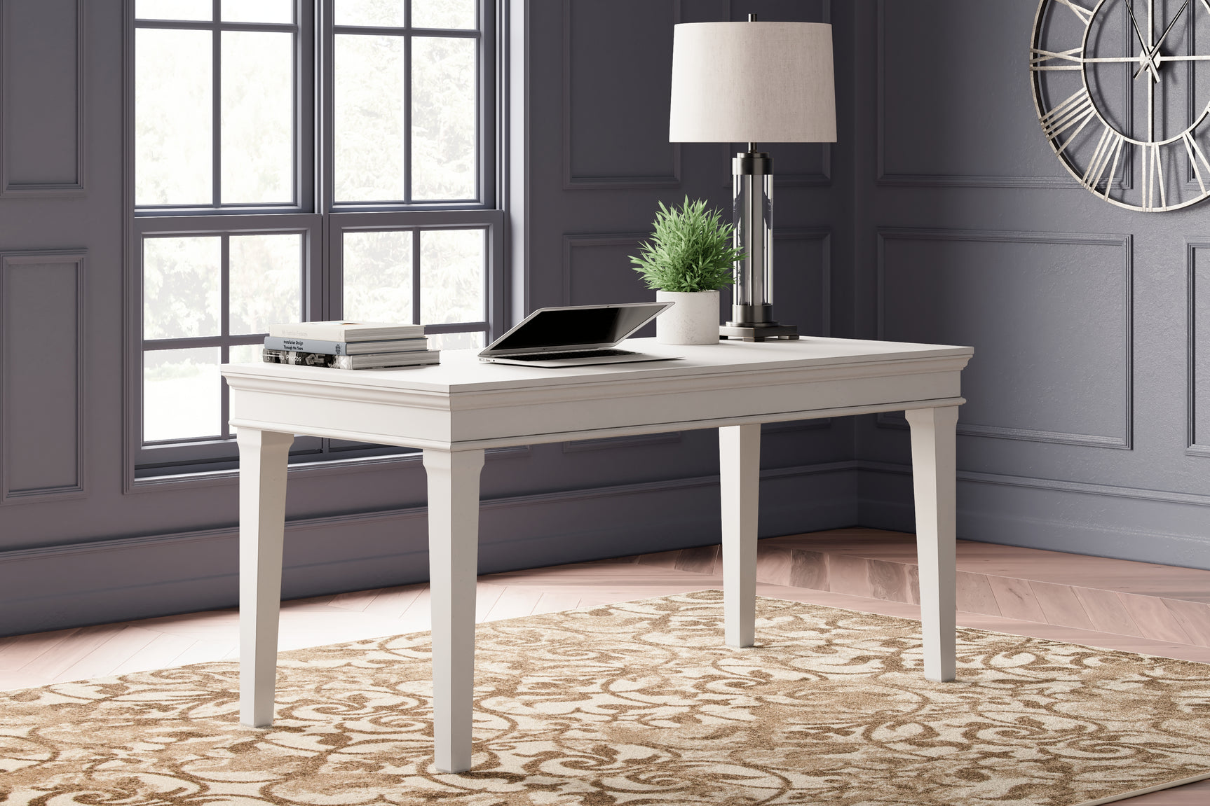 Sam's Furniture - Ashley Furniture - Kanwyn Office Desk - Home Office Desk / Whitewash - H777-44