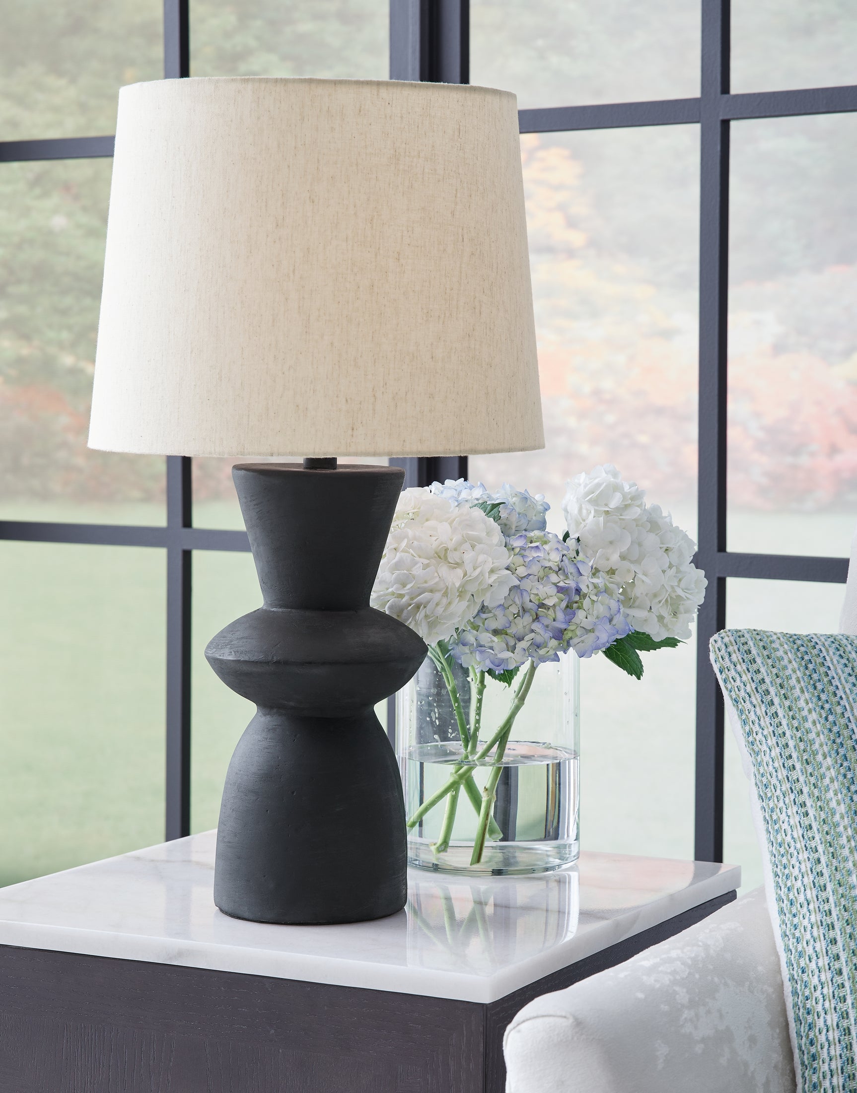 Sam's Furniture - Ashley Furniture - Scarbot Lighting - Paper Table Lamp (Set of 2) / Distressed Black - L243354