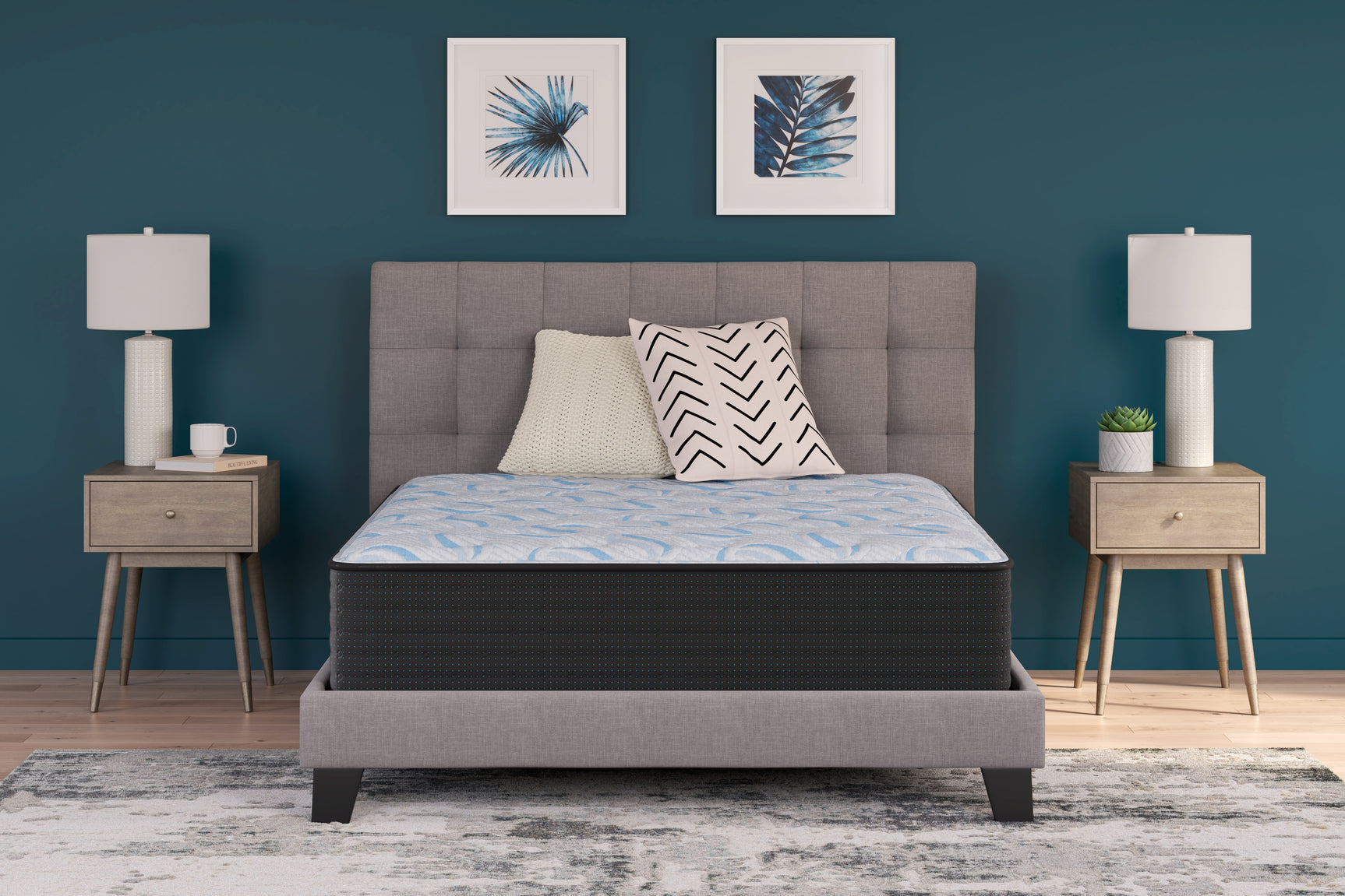 Sam's Furniture - Ashley Furniture - Elite Springs Firm Mattresses - California King / Gray/Blue - M40551