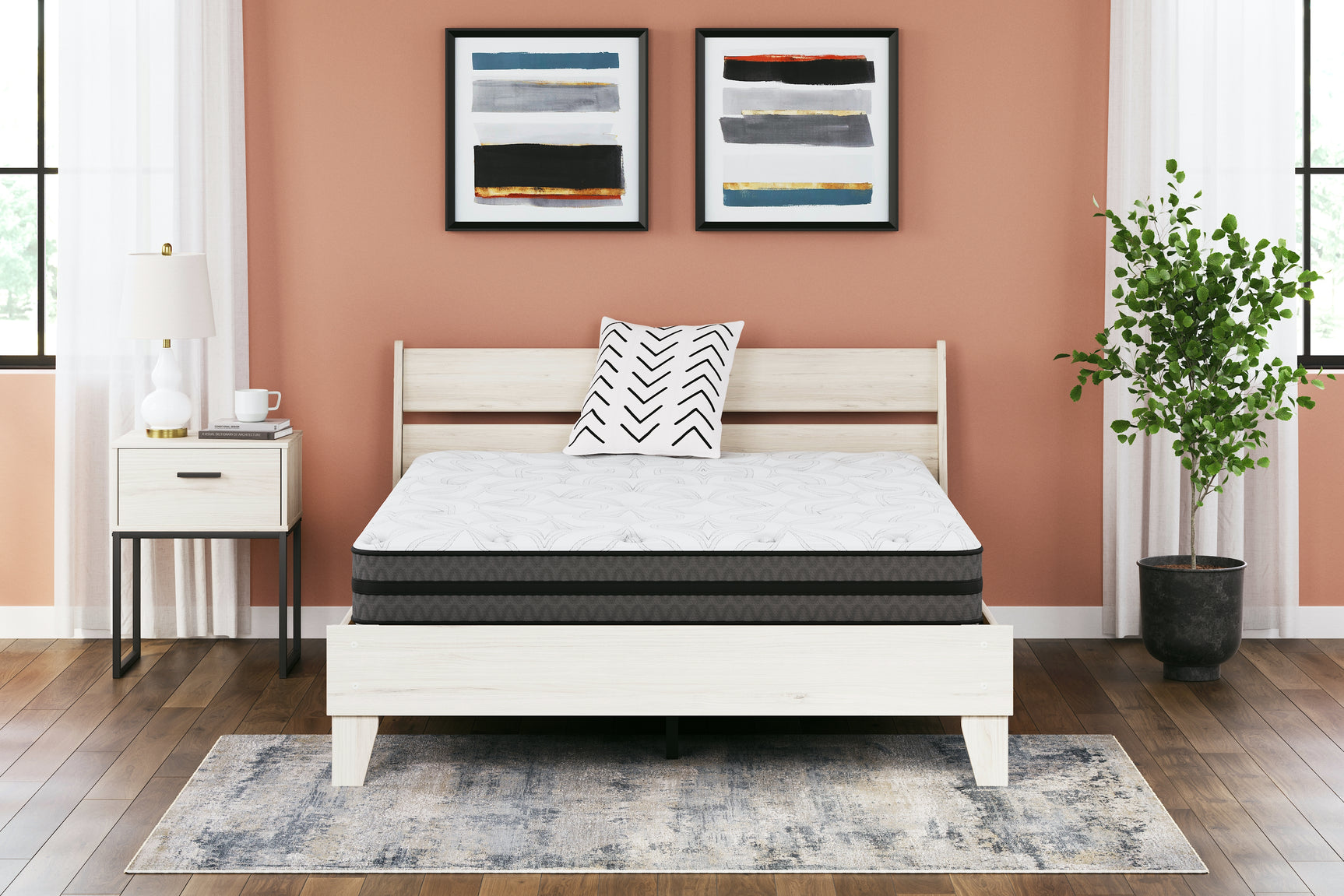 Sam's Furniture - Ashley Furniture - 10 Inch Pocketed Hybrid Mattresses - Queen / White - M58931