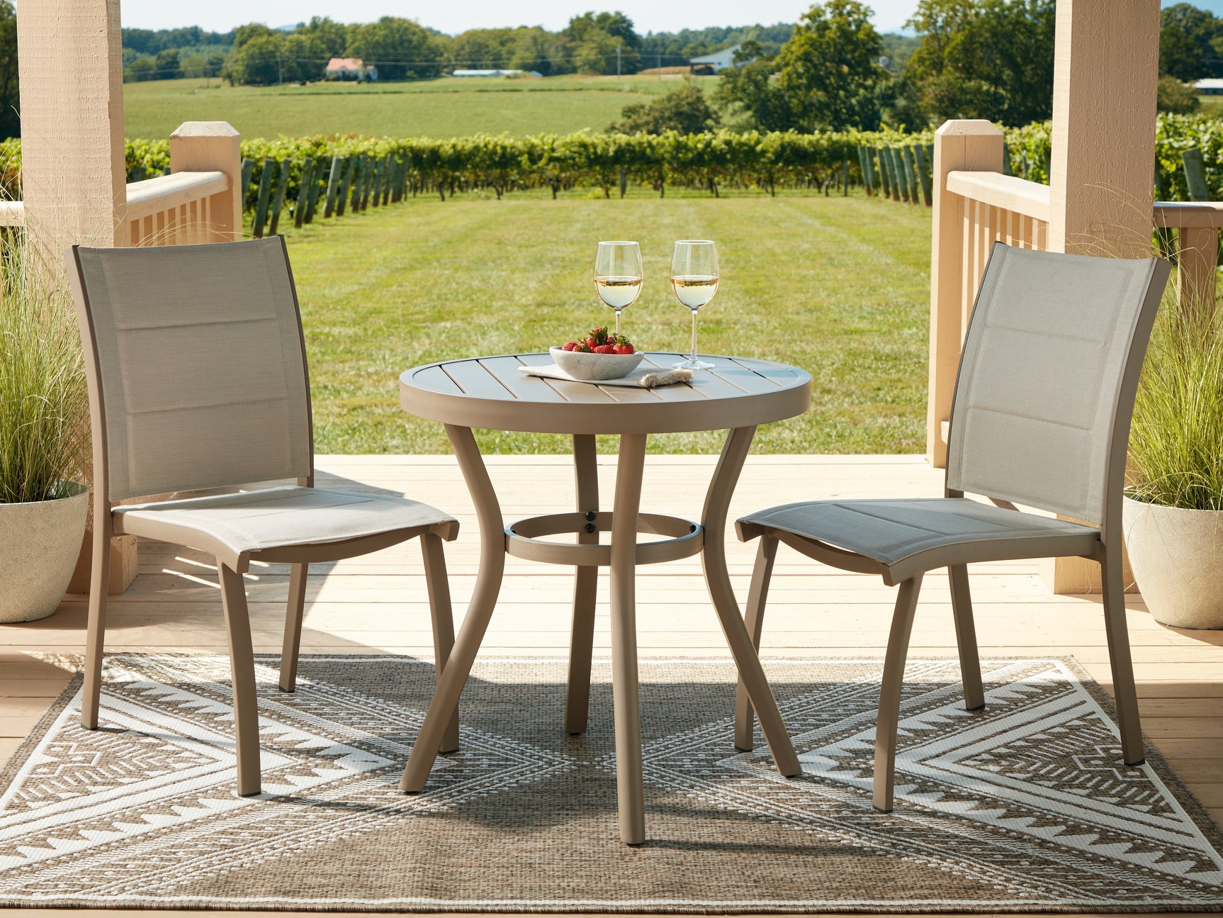 Sam's Furniture - Ashley Furniture - Mission Beach Outdoor - Chairs w/Table Set (3/CN) / Beige - PCP200-050