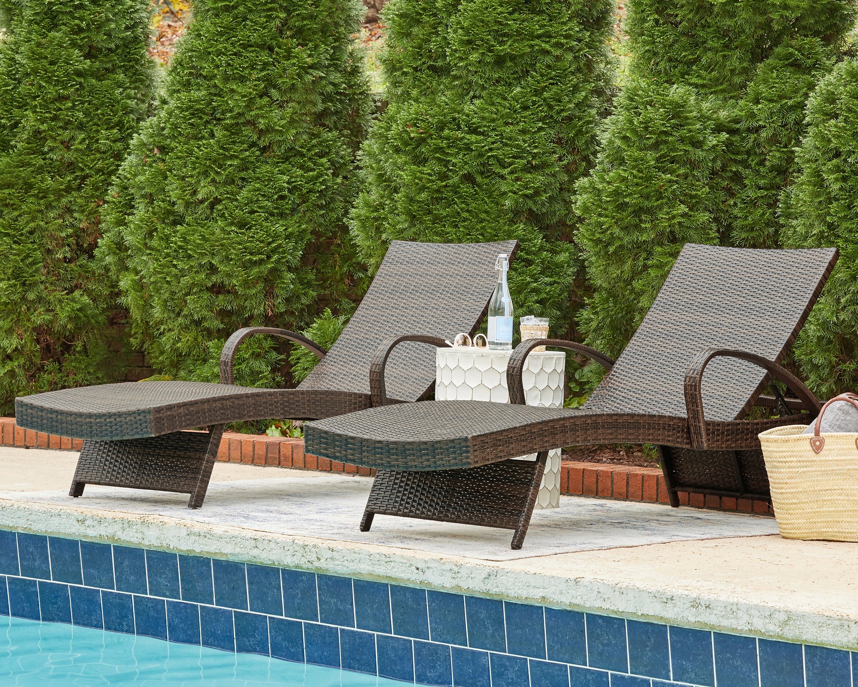 Sam's Furniture - Ashley Furniture - Kantana Outdoor - Chaise Lounge (Set of 2) / Brown - P283-815